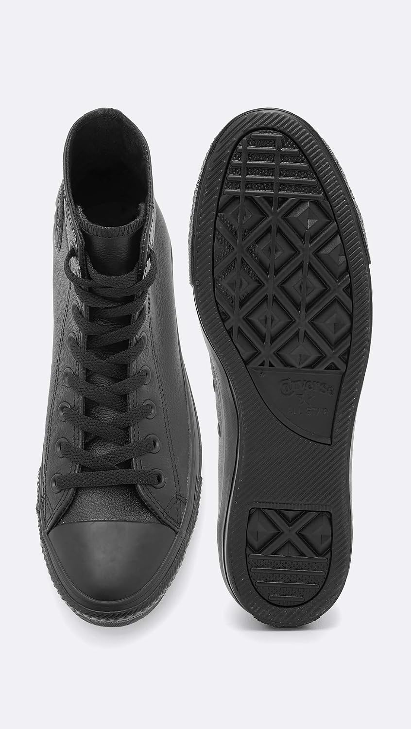 Converse Chuck Taylor All Star Leather High Top Shoe, black mono, 6 M US
