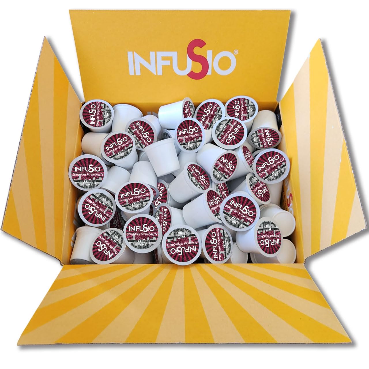 InfuSio Coffee Pods World Origins Variety Pack – 96 Count, 12 Blends Inspired by Colombia, Ethiopia, Kenya, Costa Rica & More, Medium & Dark Roast, Low Acid, Keurig Compatible