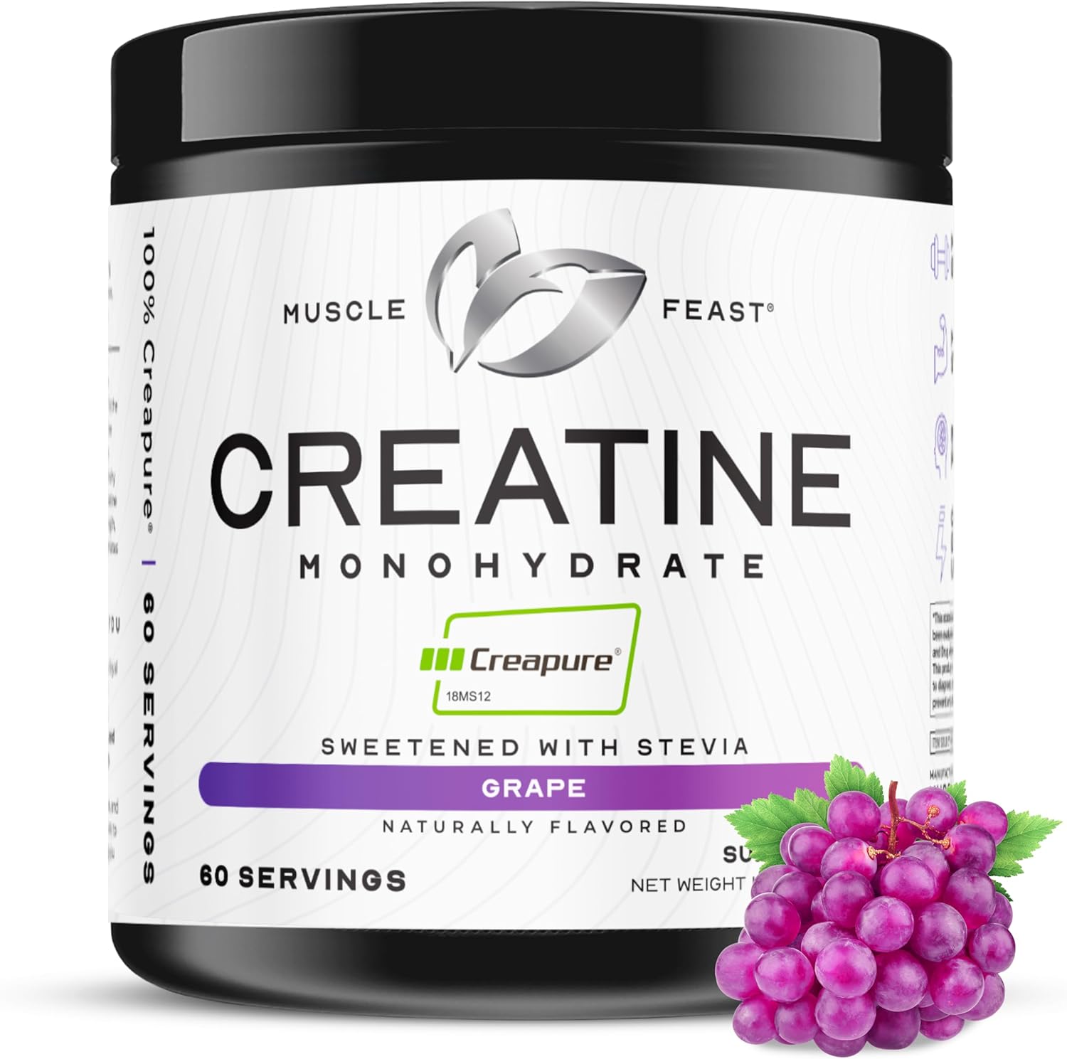 Muscle Feast Creapure Creatine Monohydrate Powder, Unflavored (300g) | Vegan, Non-GMO, Keto Friendly Mass Gainer, Muscle Recovery Supplement & Trusted Creatine for Muscle Growth, Creatine Powder