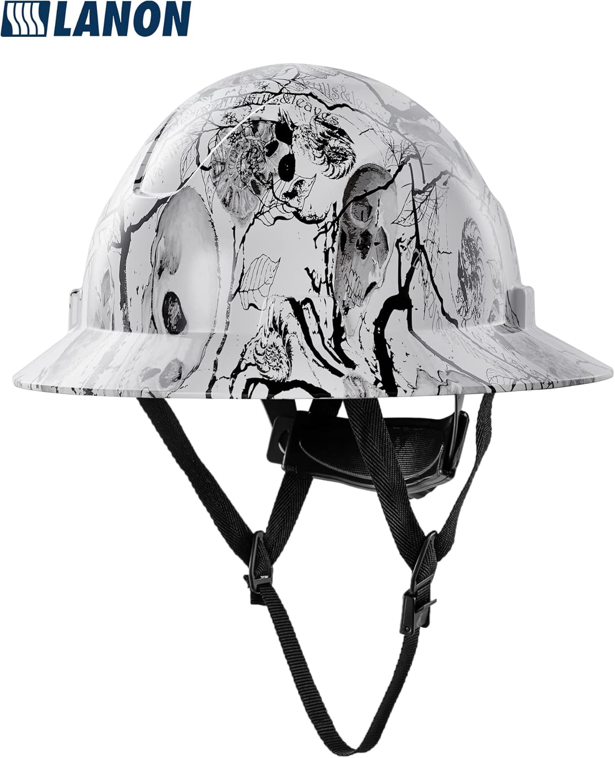 LANON Full Brim FRP Hard Hat, Class C, Premium Charcoal Gray Design