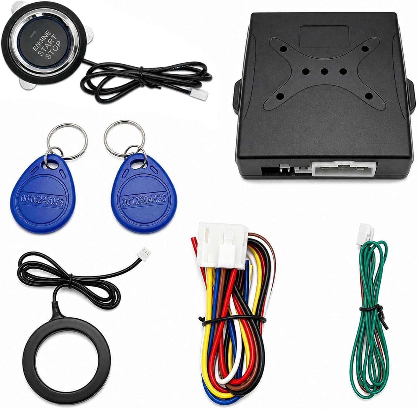Car Push Engine Start Button Kit, Anti-Thief RFID Push to Start Ignition Kit Installation Assembly