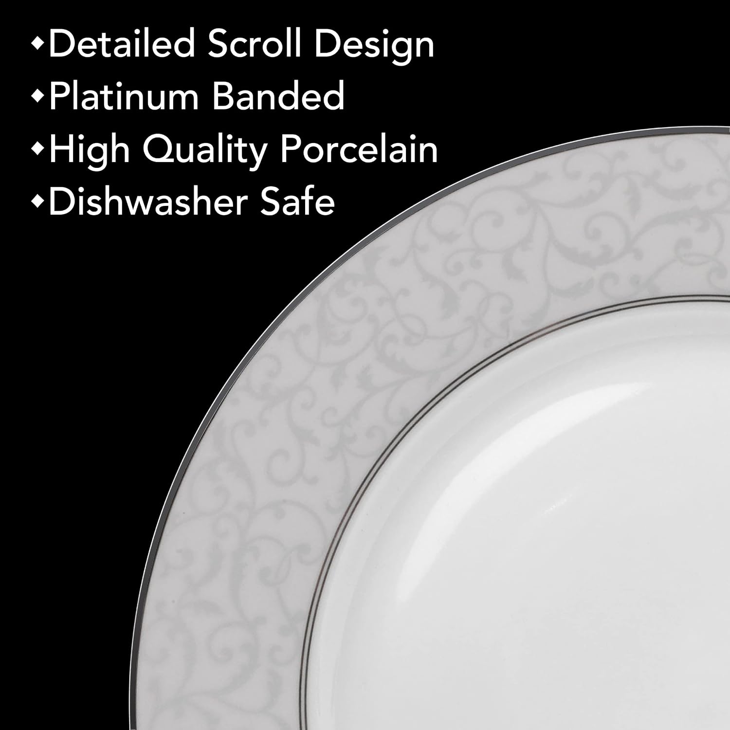 Mikasa Regent Bead 40-Piece Porcelain Dinnerware Set, Service for 8