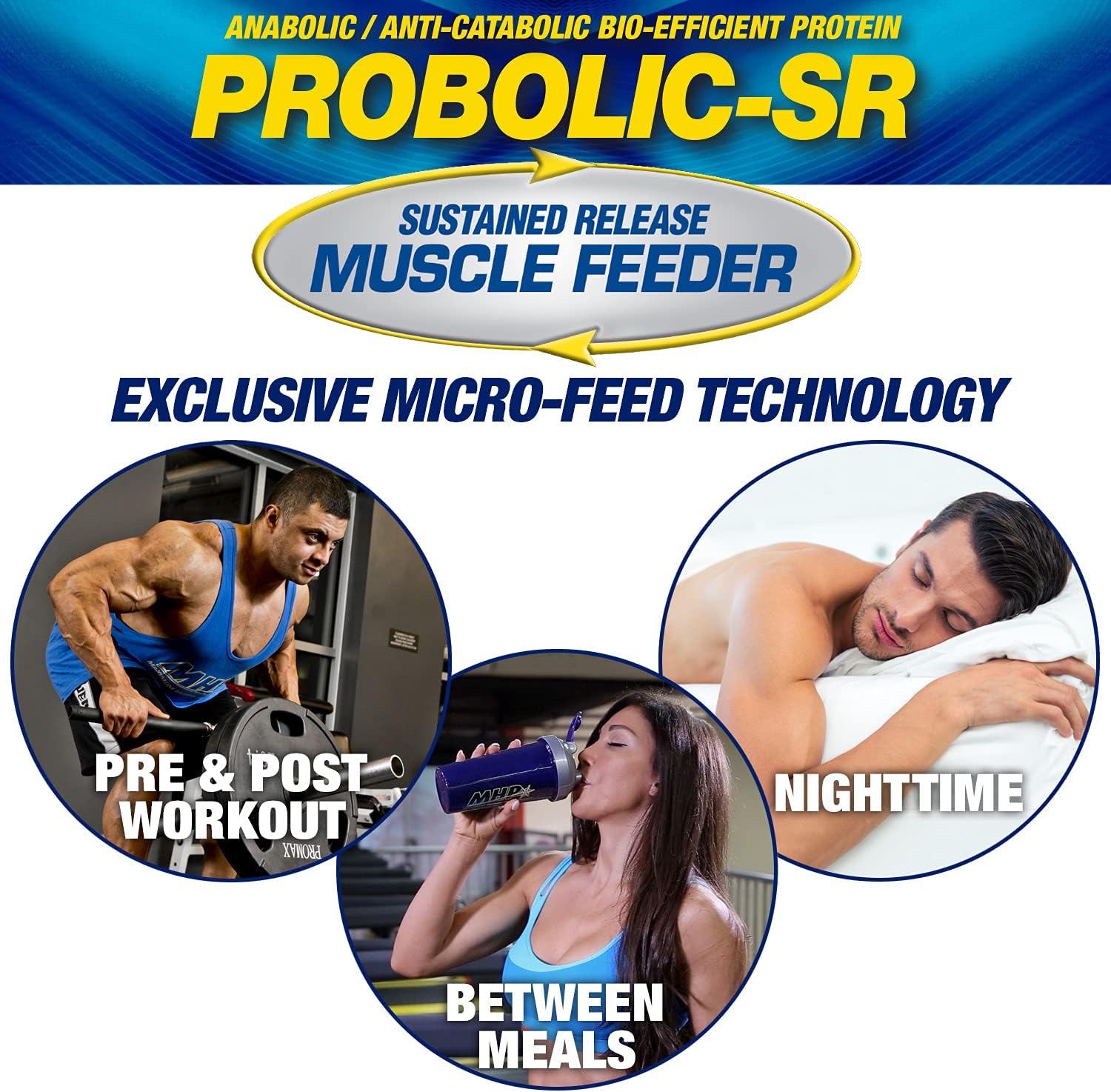 Maximum Human Performance Probolic-SR Sustained Release Protein Powder, 24g Protein, BCAAs, Glutamine, Arginine, Pre-Workout, Post-Workout