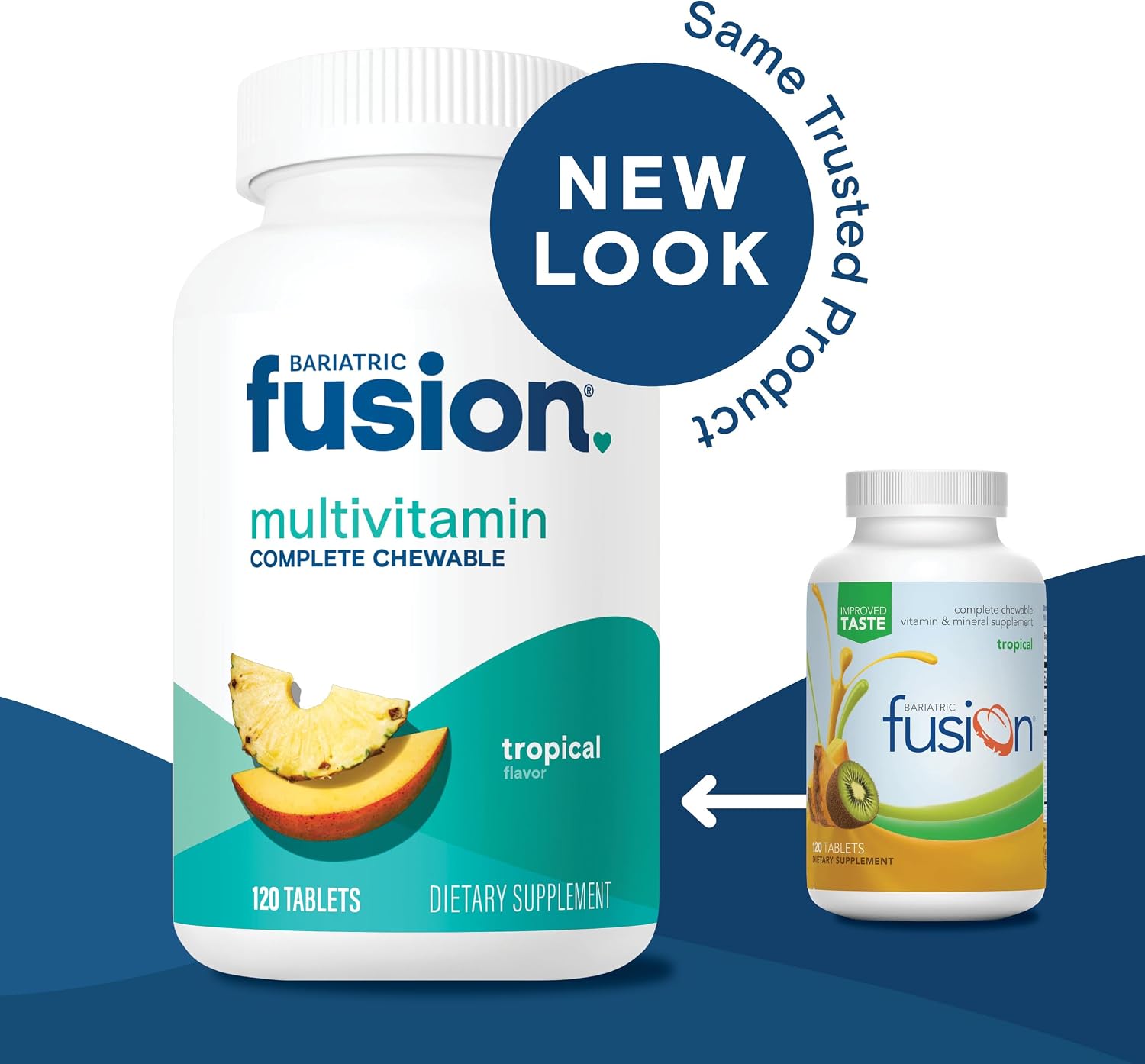 Bariatric Fusion Orange Cream Flavored Complete Chewable Bariatric Multivitamin with Iron for Bariatric Surgery Patients Including Gastric Bypass and Sleeve Gastrectomy - 120 Tablets