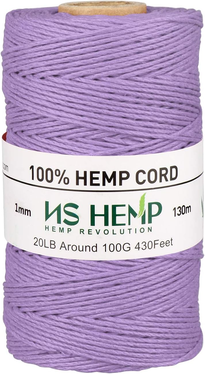 【 NS HEMP 】 Sustainable Hemp Twine Hemp Cord for Jewelry Making, Hemp Cord 1mm 130 Meters (026 RAW)