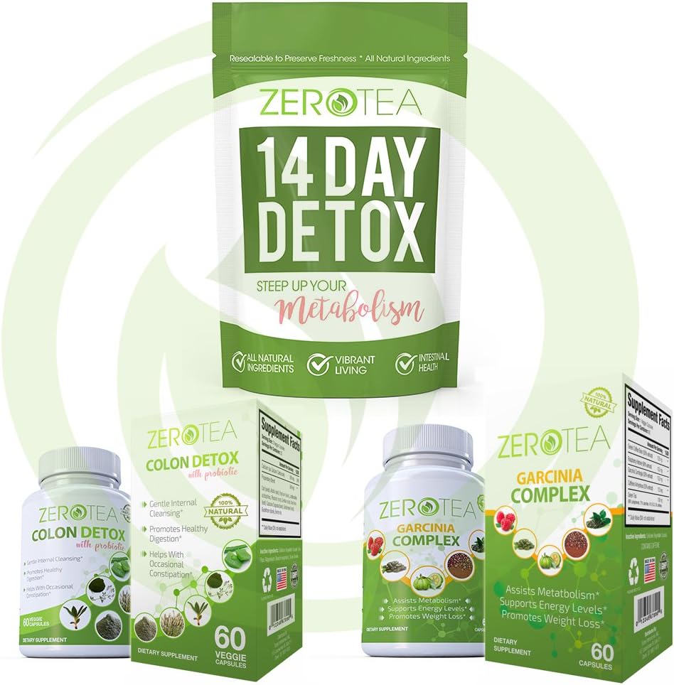 FATBOM Zero Tea 14 Day Detox Tea, Teatox Herbal Tea for Cleanse