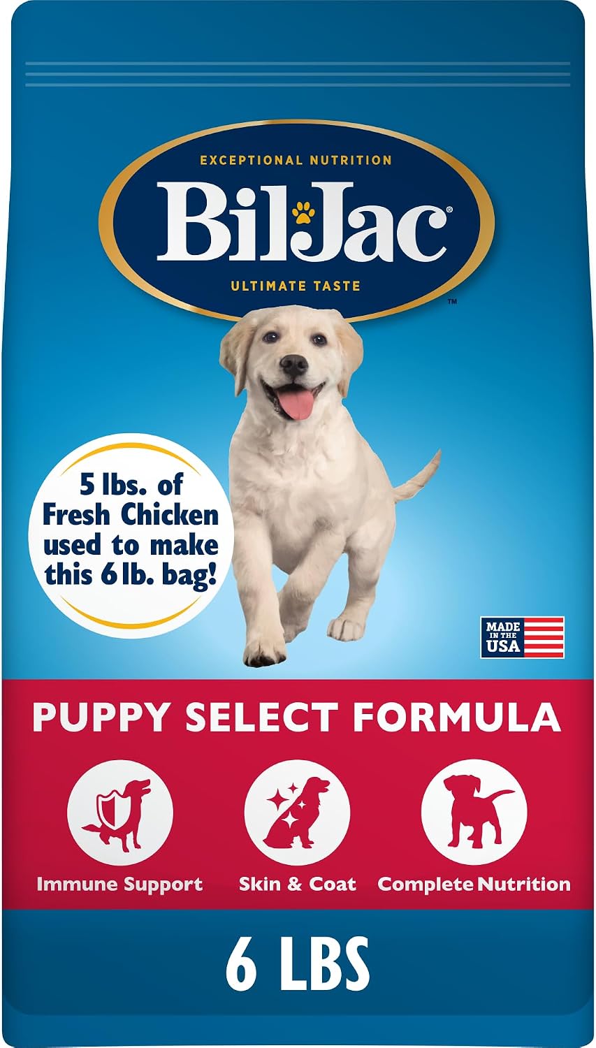 Bil-Jac Puppy Select Dry Dog Food with Fresh Chicken & Probiotics | 30 lb | Fresh Chicken is the #1 Ingredient with Easy-to-Chew Bites, Probiotics & Omega Fatty Acids to Support Healthy Puppy Growth