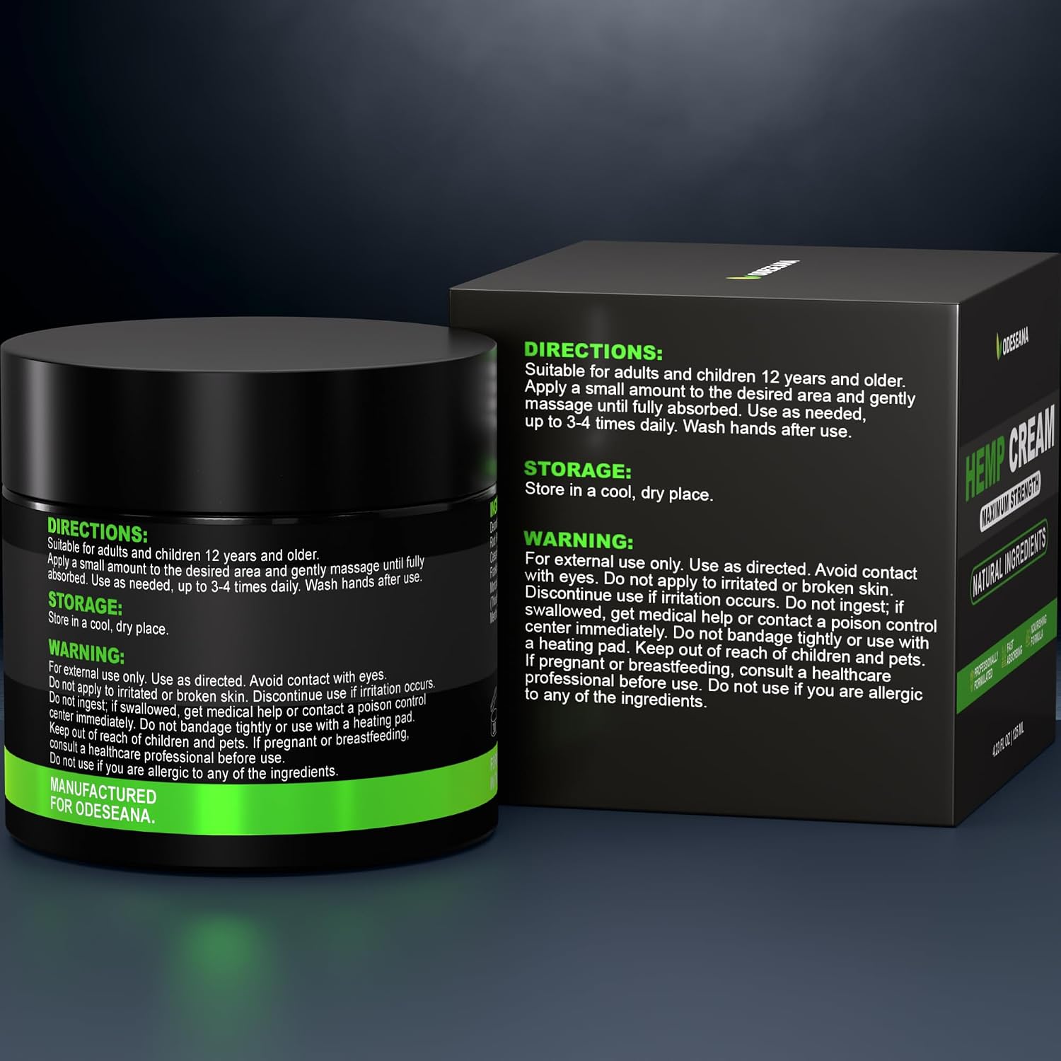 Hemp Cream with Arnica, Hemp Oil, MSM - 2 Pack - Maximum Strength Skin Care