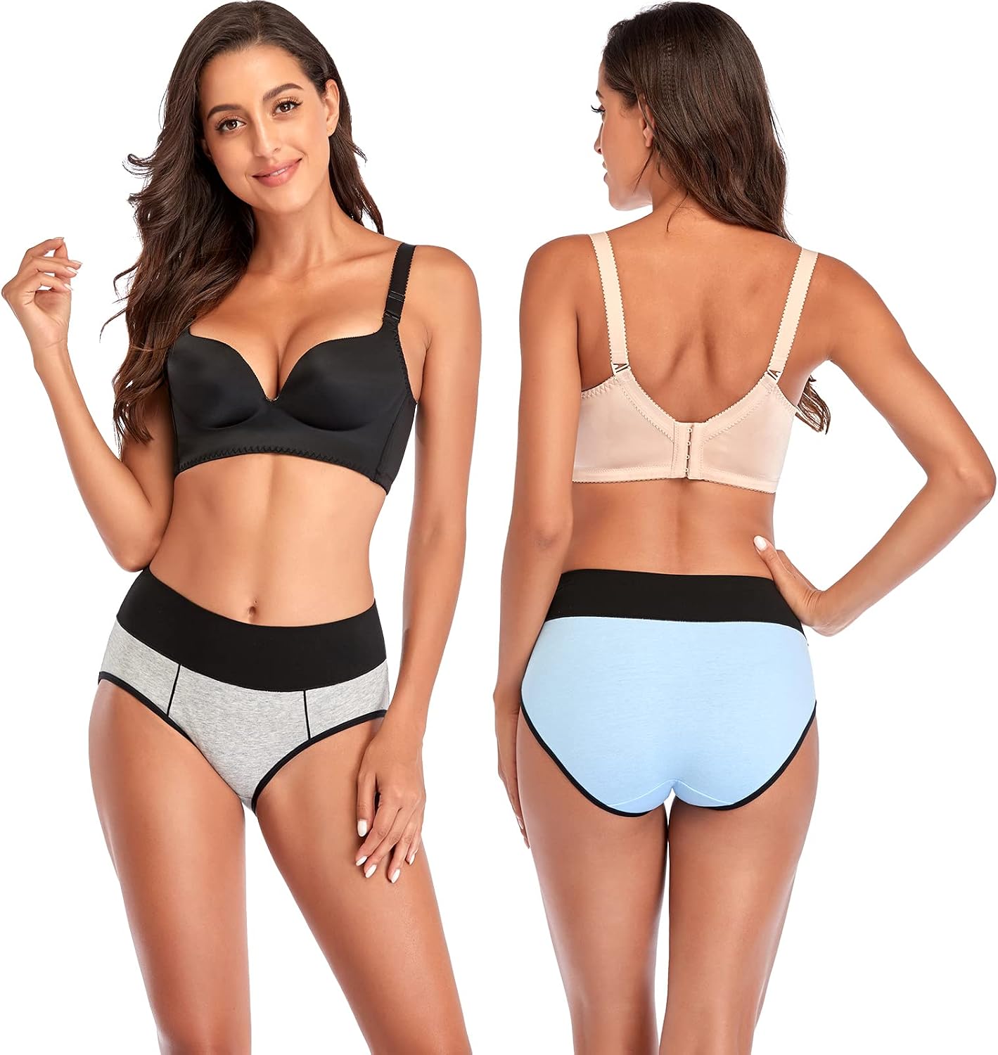 Annenmy Postpartum Underwear Women High Waisted Cotton Underwear Breathable C Section Panties Tummy Control Briefs