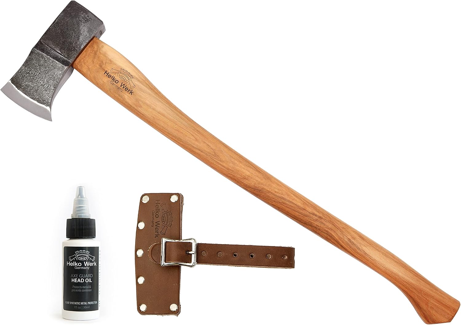 1844 Helko Werk Germany Traditional Hessen Woodworker Felling Axe (13563) | Made in Germany Hand Forged Felling Axe and Cutting Forest Axe for Felling Trees Head 2-3/4 lbs, Handle 28 inches