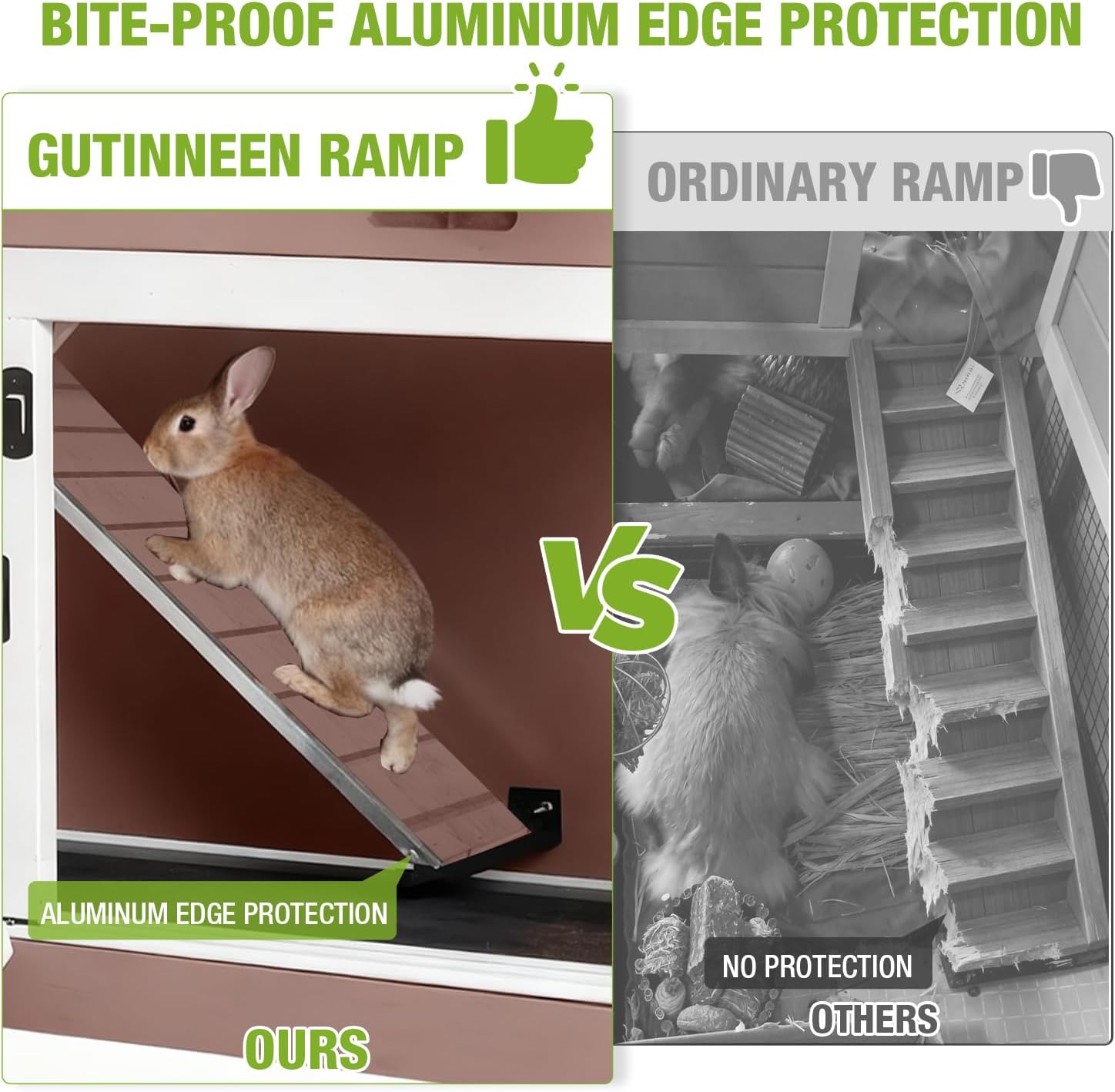 Outdoor Rabbit Hutch Indoor Bunny on Wheels Large Guinea Pig Cage with Run for Any Small Animals,Removable Pull Out Tray