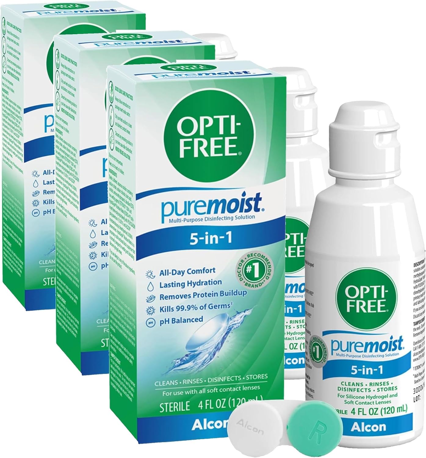 Opti-Free Puremoist Multi-Purpose Contact Lens Cleaning and Disinfecting Solution with Lens Case, 2 Fl Oz (Pack of 1)