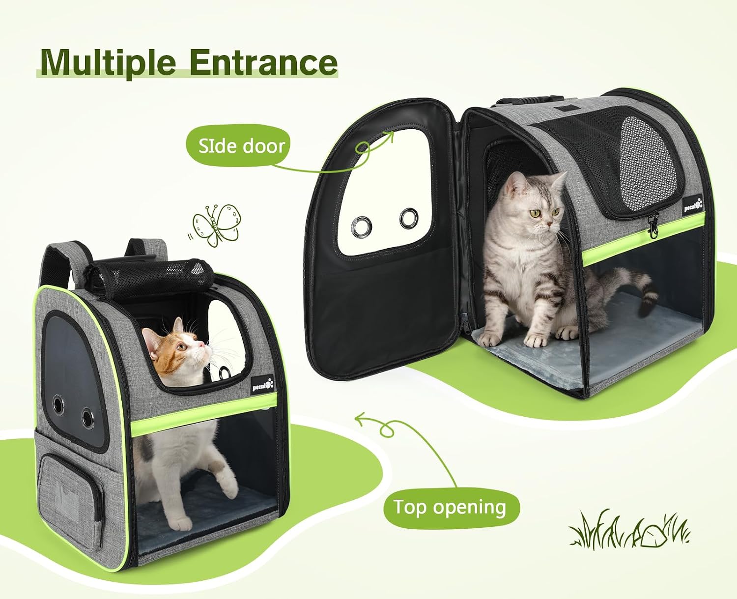 pecute Cat Backpack Expandable, Cat Carrier Backpack with Breathable Window