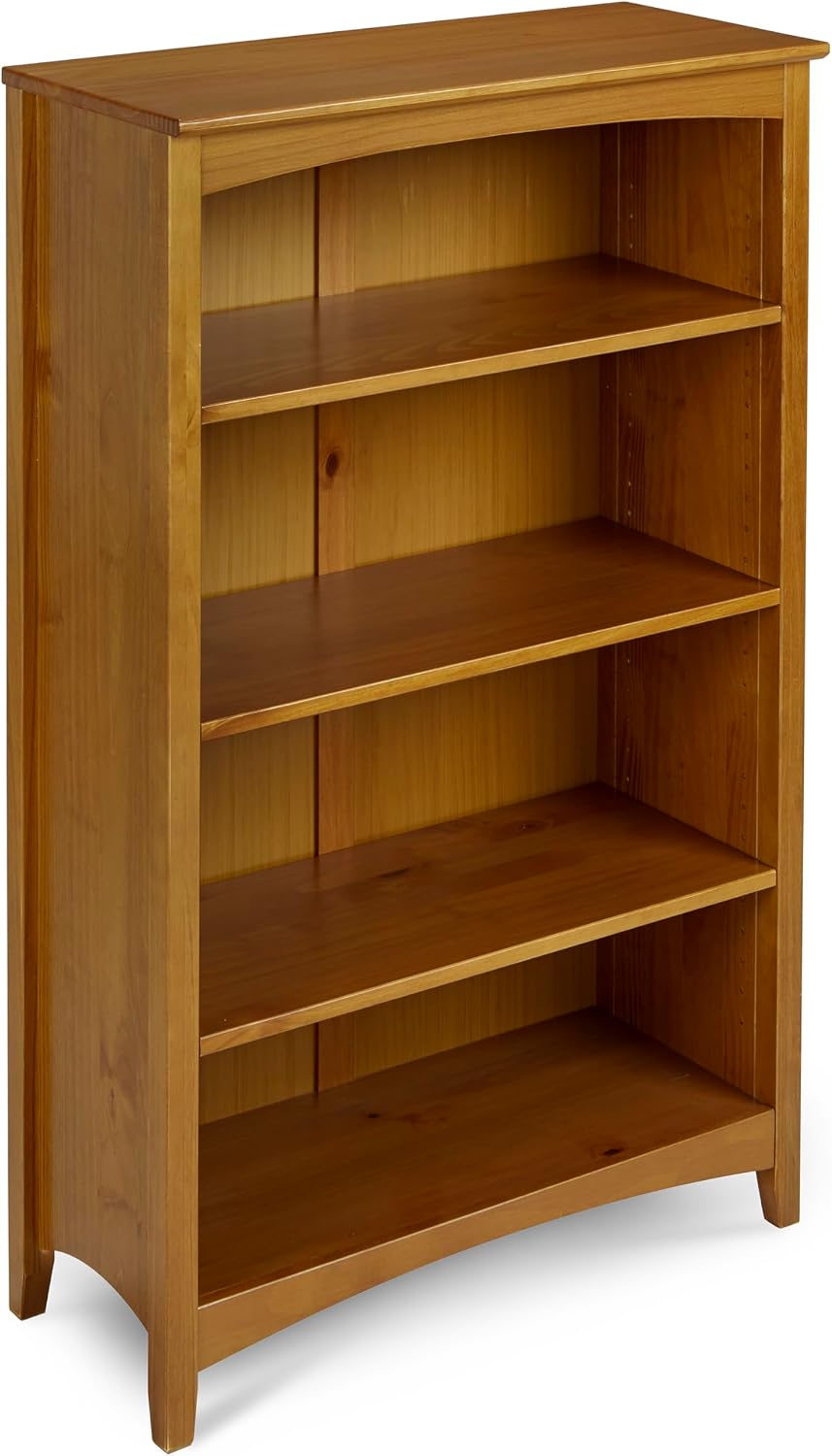 Shaker Style 3 Shelf Bookcase / Solid Wood / 36" High / Adjustable Shelving / Closed Back / Display Bookshelf for Living Room, Bedroom, Home and Office, White