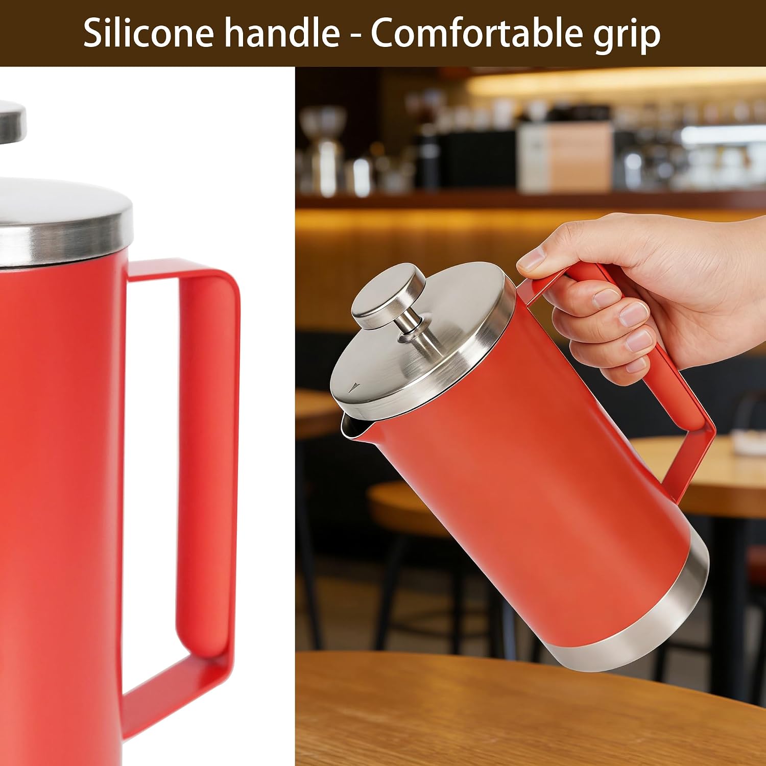 Black French Press Stainless Steel 34oz