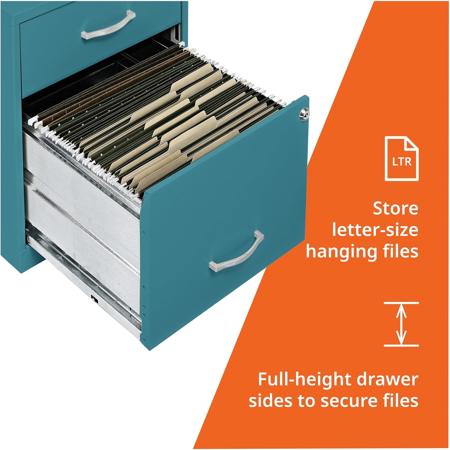 NuSparc 2 Drawer Locking Filing Cabinet | Pre-Assembled Steel Construction | Space-Saving Design is Perfect for Home and Small Office | Letter-Size | Assembled in North America