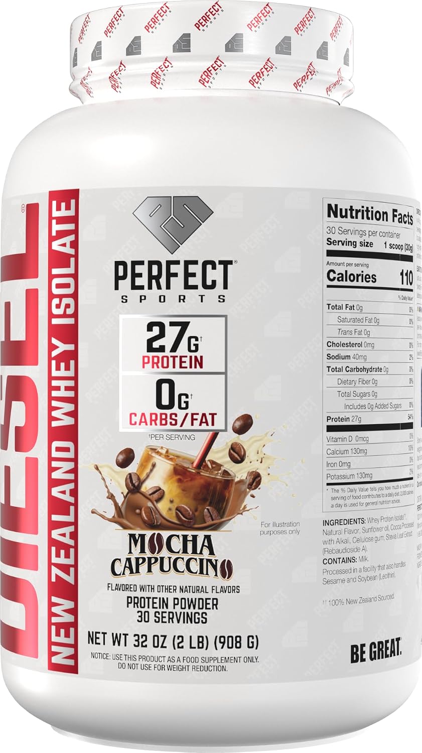 PERFECT SPORTS Diesel Whey Protein Isolate, Milk Chocolate, 2 lb