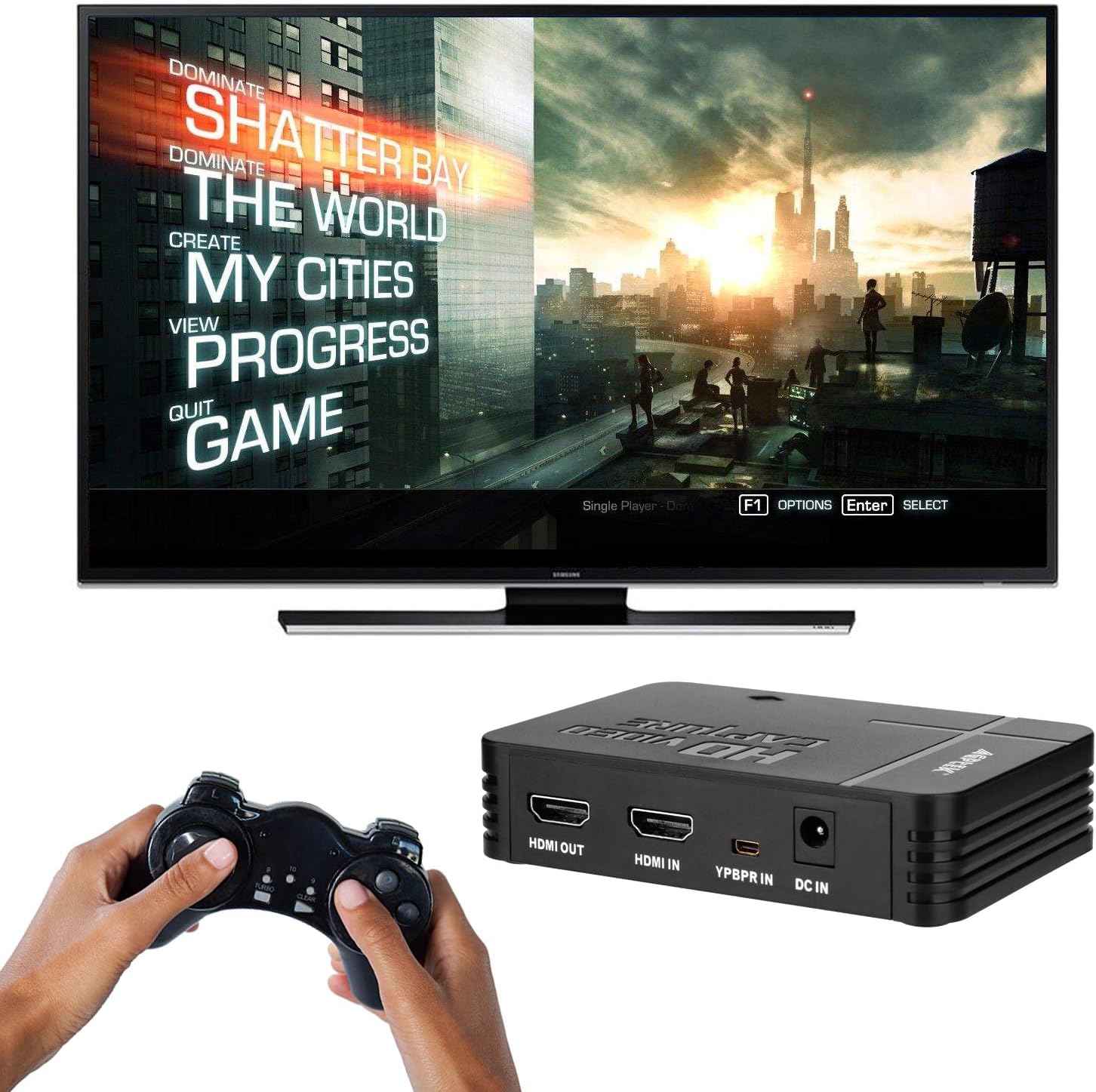 AGPTEK HD Game Capture Video Capture 1080P | HDMI/AV Recorder Xbox 360&One/ PS3 PS4,Support Mic in with Both HDMI and AV Input