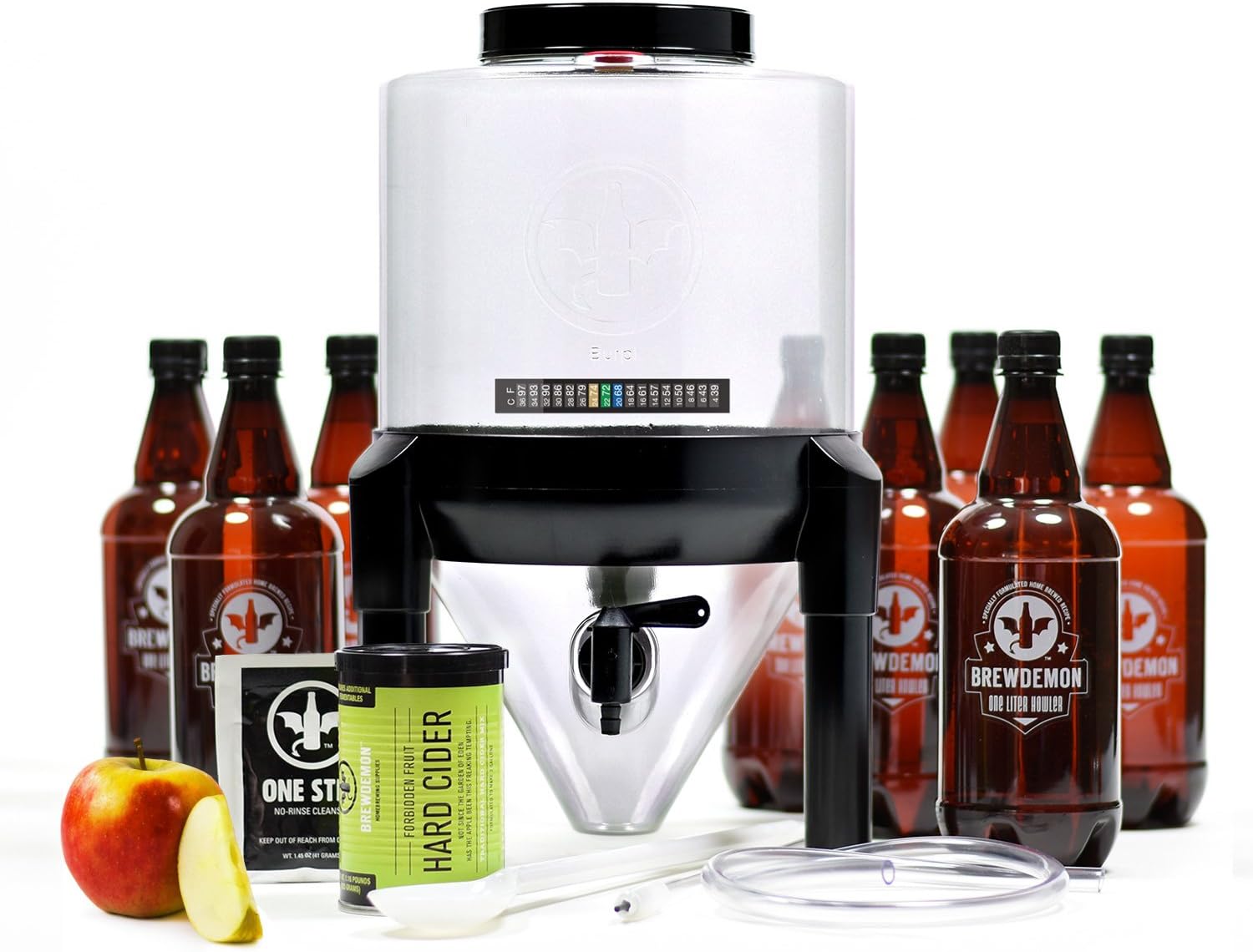 Hard Cider Kit Extra – NO AIRLOCK OR Siphon Required – Conical Fermenter Eliminates Sediment and Makes Wicked-Good Home Made Hard Cider - 2 Gal.