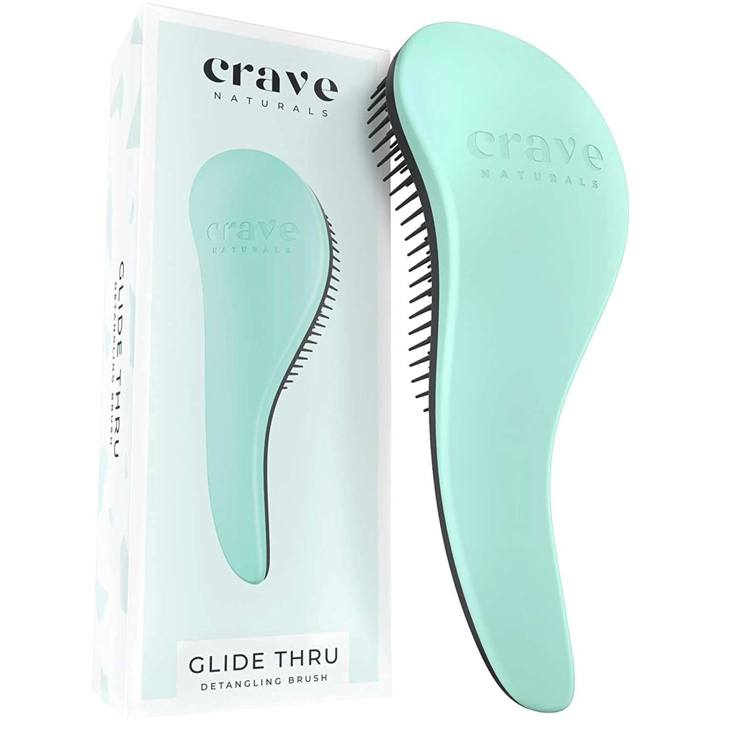 Crave Naturals Glide Thru Hair Brush - Detangler Brush for Curly, Straight, Wet or Dry Hair - Gentle Detangling Brushes for Adults, Kids, Toddlers - Hair Accessories for Women, 7.5x3" - Pink