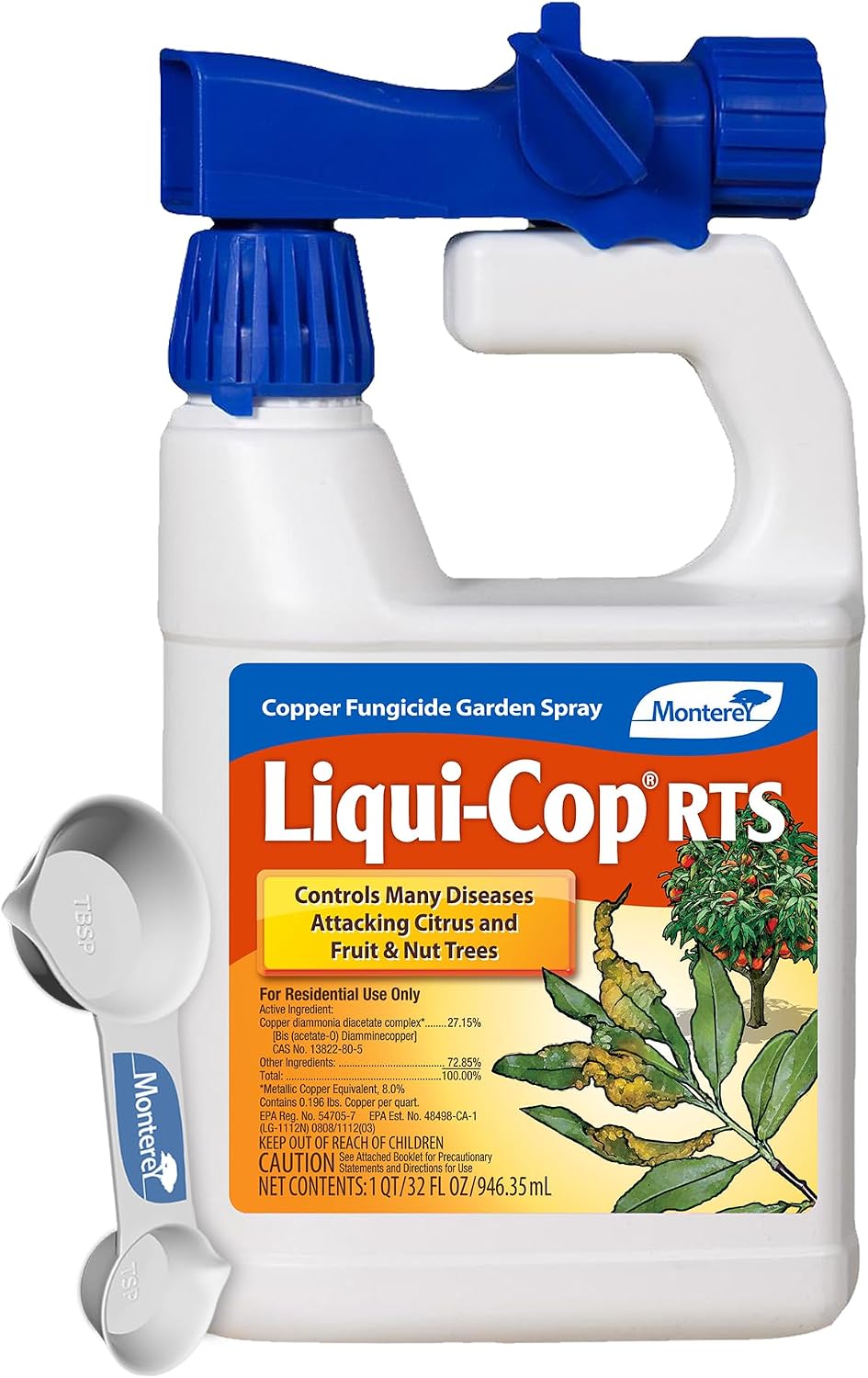 Monterey Liqui-Cop Fungicidal Spray, 32 oz with Measuring Spoon