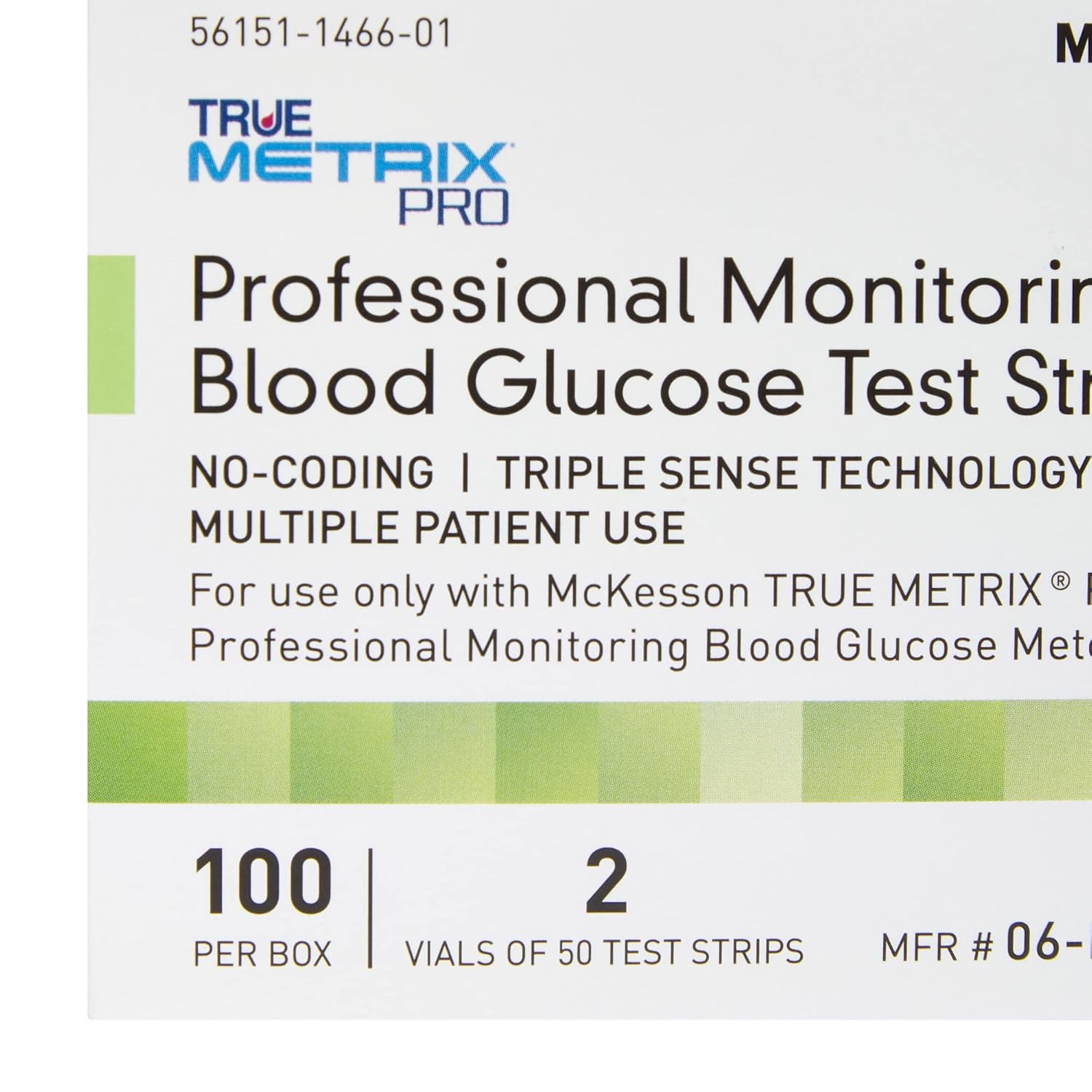 McKesson 06-R3051P-05 True Metrix Pro Professional Monitoring Blood Glucose Test Strip, Box of 50