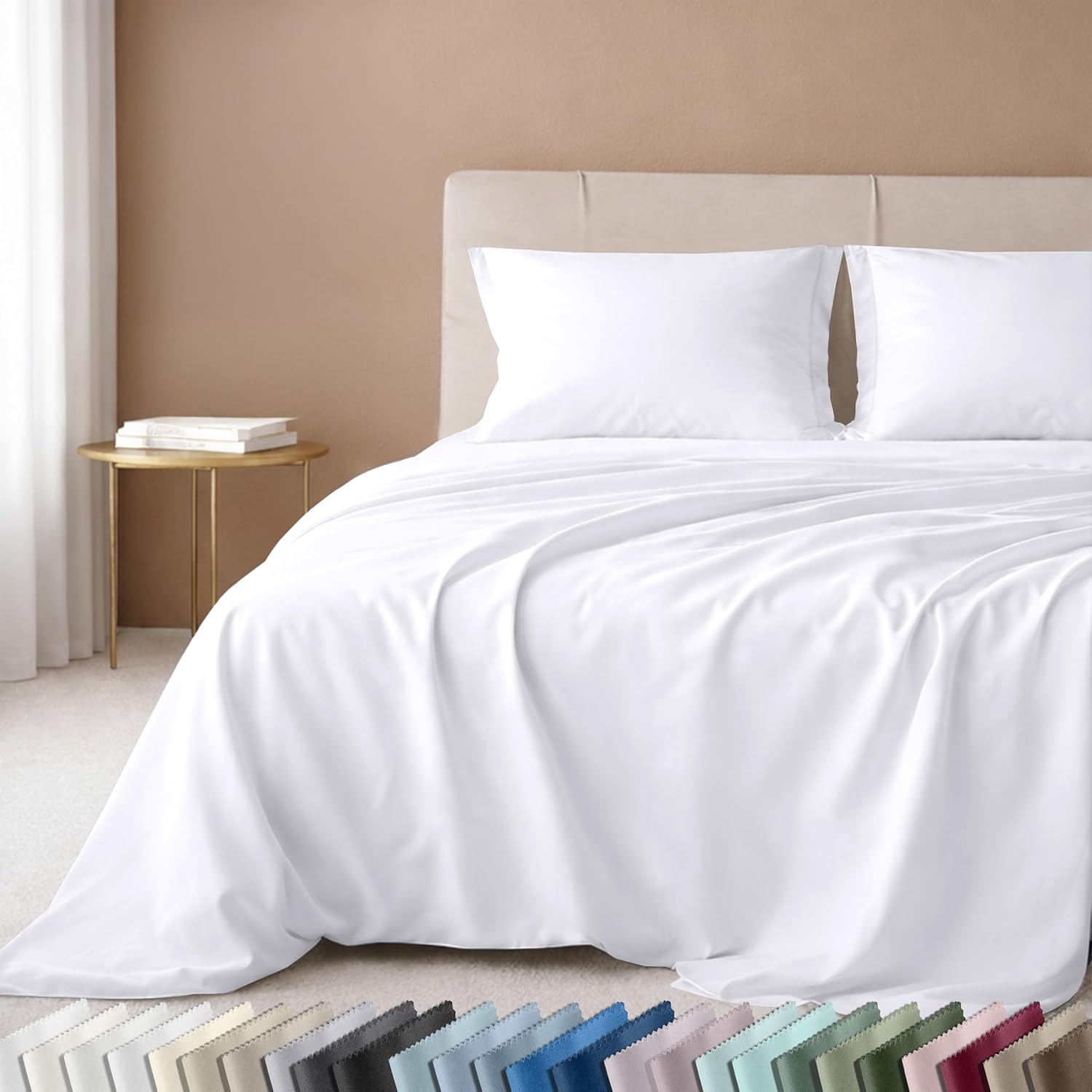 California Design Den Luxury 600 Thread Count Full Size Sheet Sets, Seafoam | 100% Cotton Sateen Backed by Good Housekeeping Seal, Soft & Smooth, 16" Deep Pocket, All-Around Elastic, Durable, Easy Care