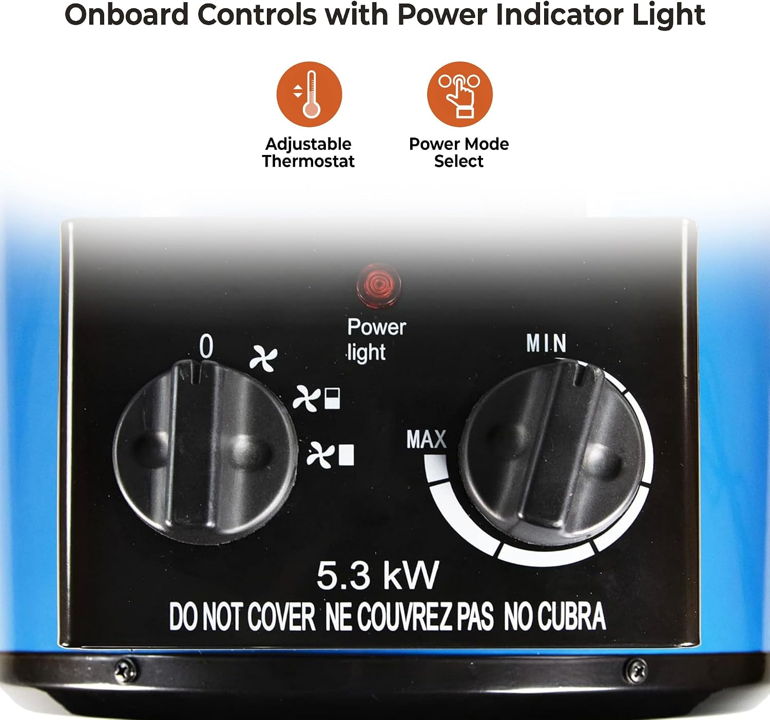 Comfort Zone 5, 300W, 240V Electric Hard-Wired Ceiling Mounted Industrial Garage, Utility Space Heater, NEMA 6-30R, Steel Body, Adjustable Thermostat