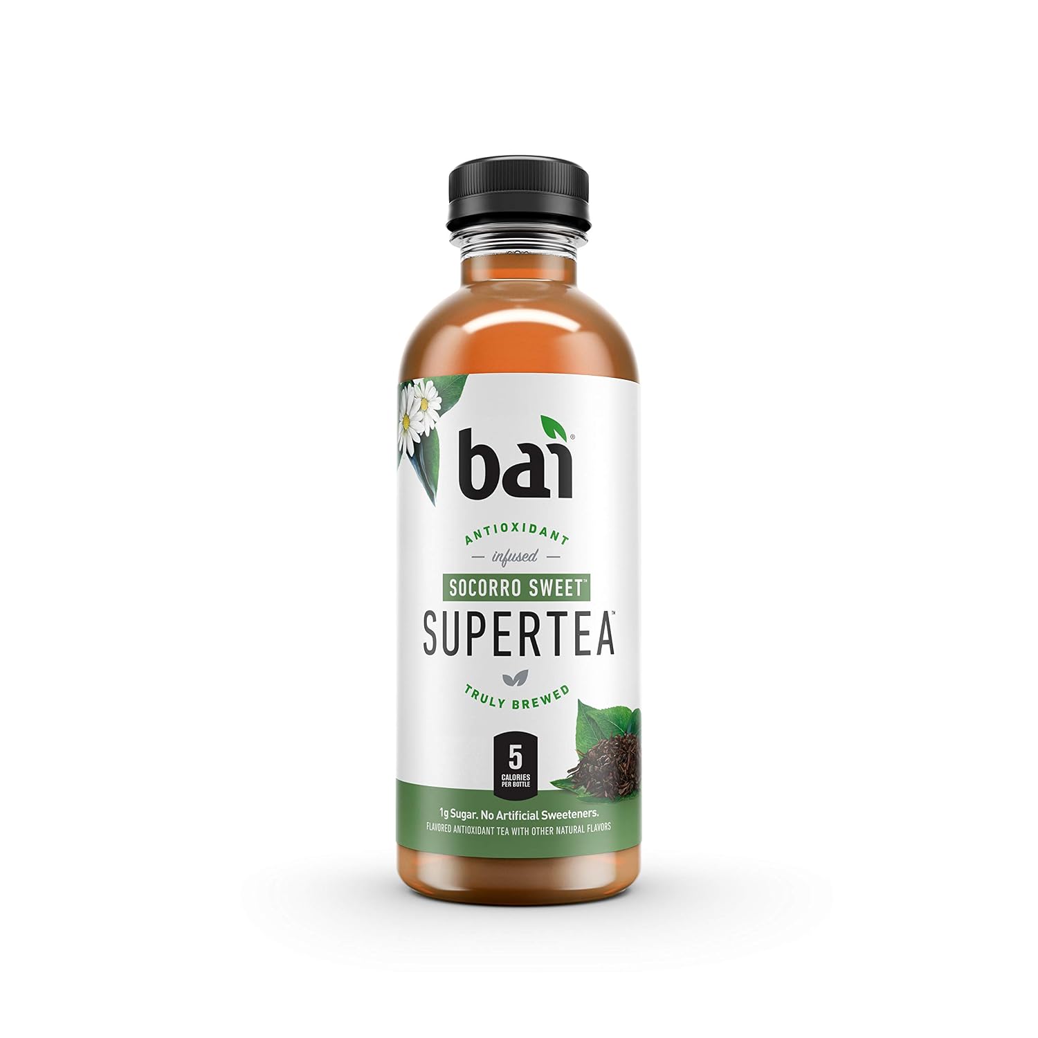 Bai Iced Tea, Narino Peach, Antioxidant Infused Supertea, Crafted with Real Tea (Black Tea, White Tea), 18 Fluid Ounce Bottles, 12 count