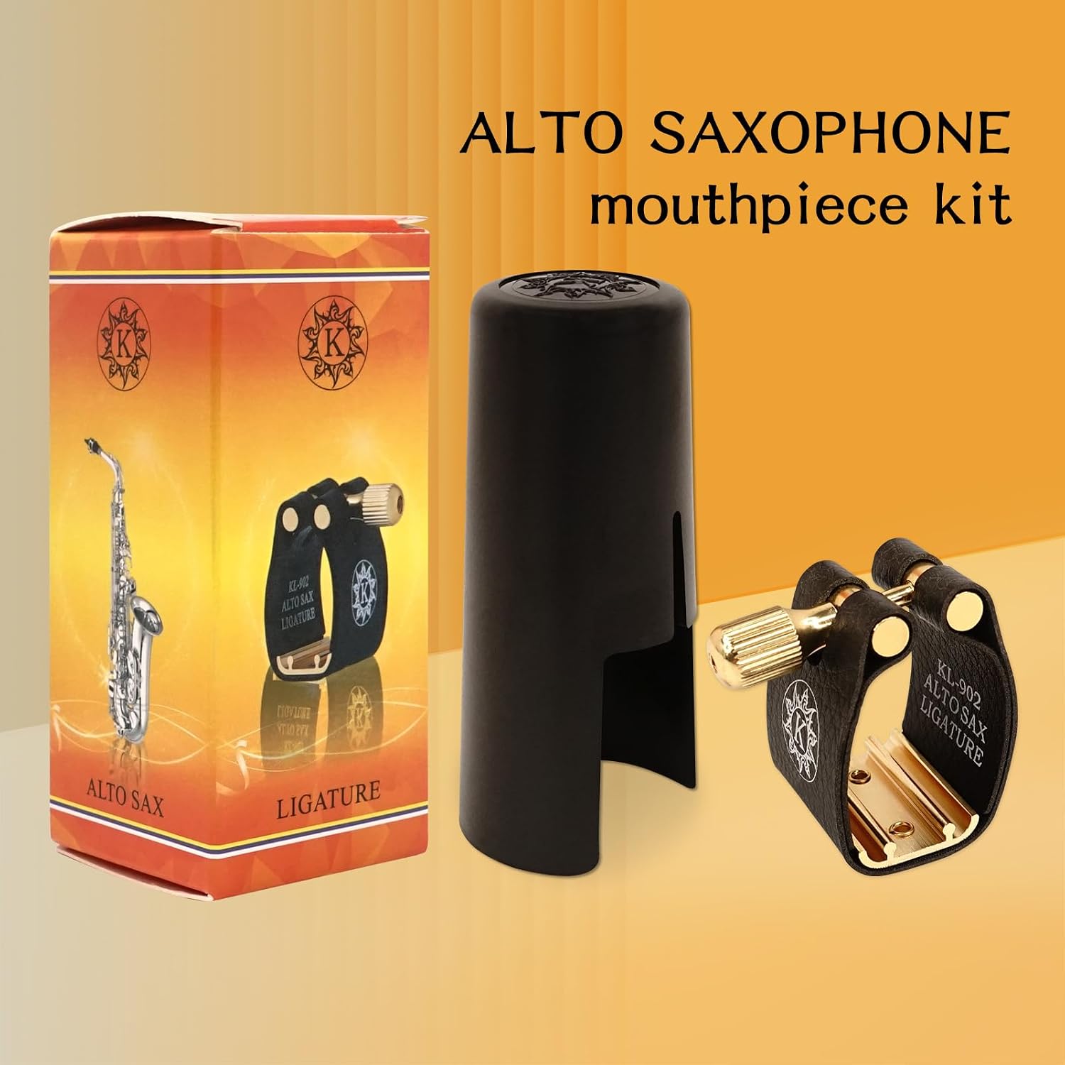 Alto Saxophone Ligature Fastener Compact Durable Artificial Leather for Alto Saxophone Rubber Mouthpiece