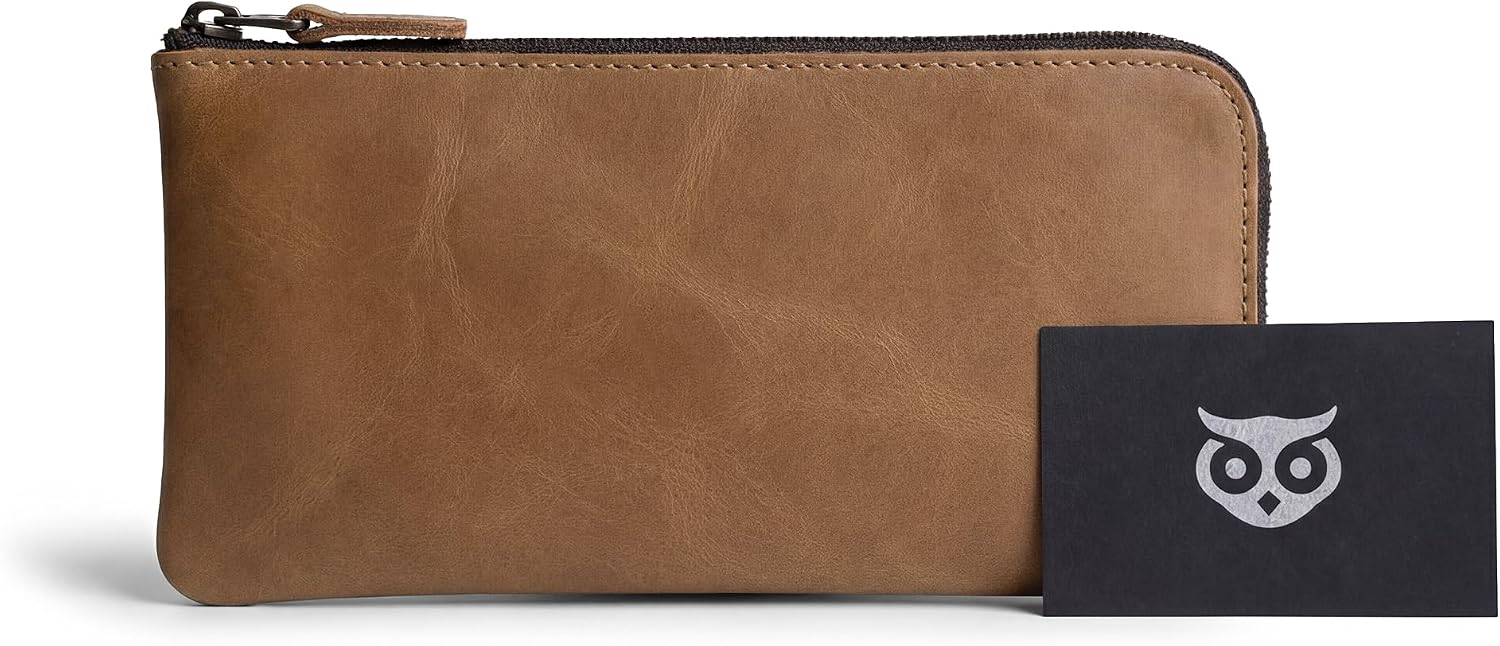 Hide & Drink, Leather Long Zippered Wallet, Holds Up to 8 Cards Plus Coins And Flat Bills, Phone Holder, Travel Essentials, Handmade (Bourbon Brown)