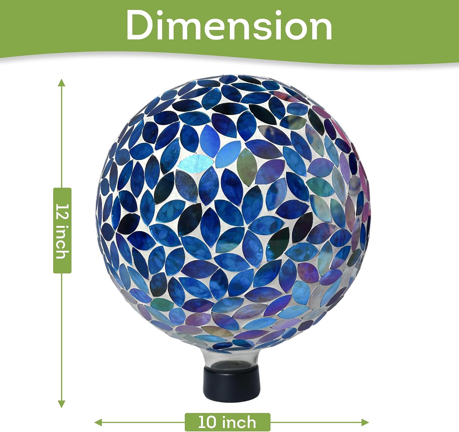 Lily's Home Colorful Mosaic Glass Gazing Ball, Designed with a Stunning Holographic Petal Mosaic Pattern to Bring Color and Reflection to Any Home and Garden, Red and Gold (10" Diameter)