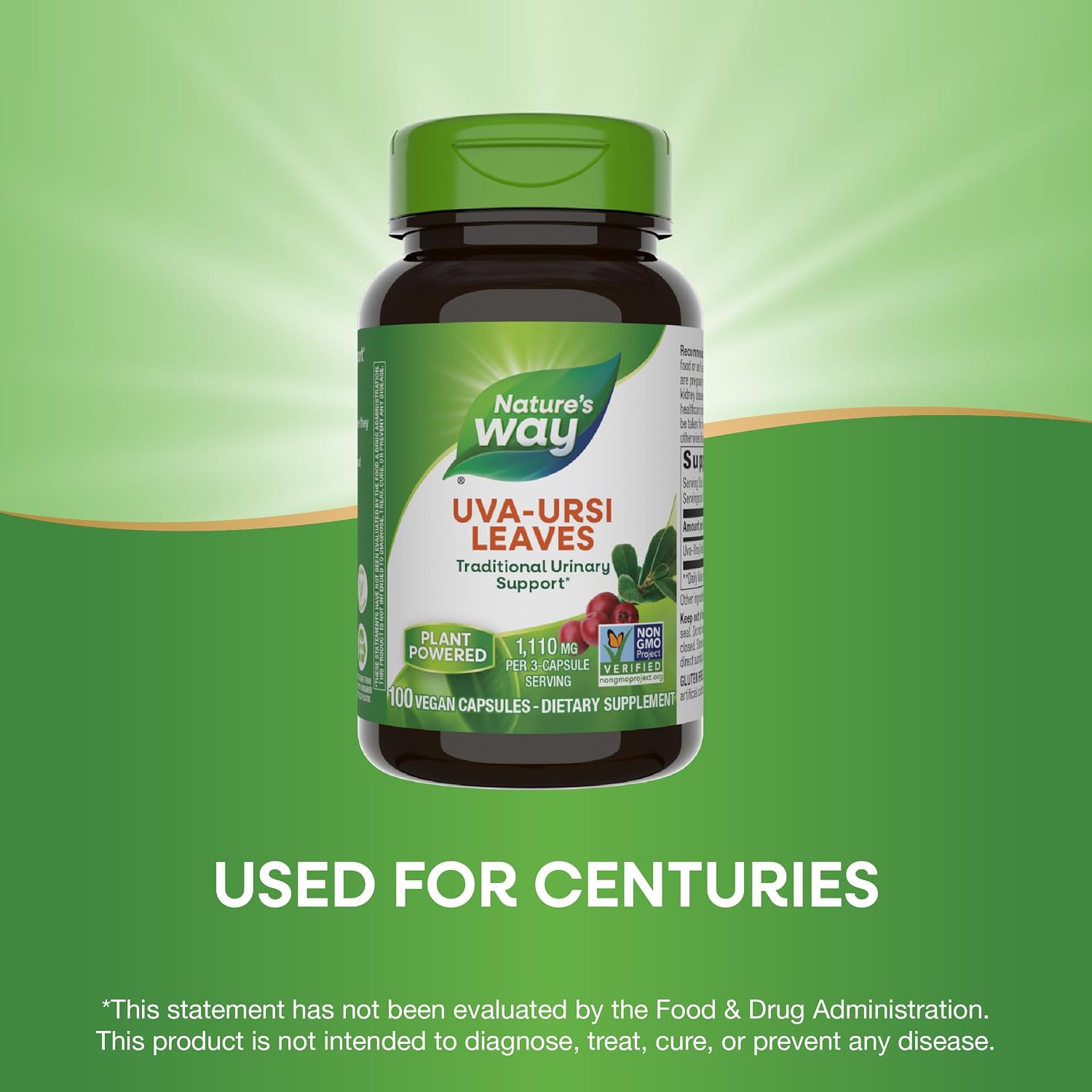 Nature's Way Uva Ursi, 1,440 mg per Serving, 100 Capsules (Packaging May Vary)