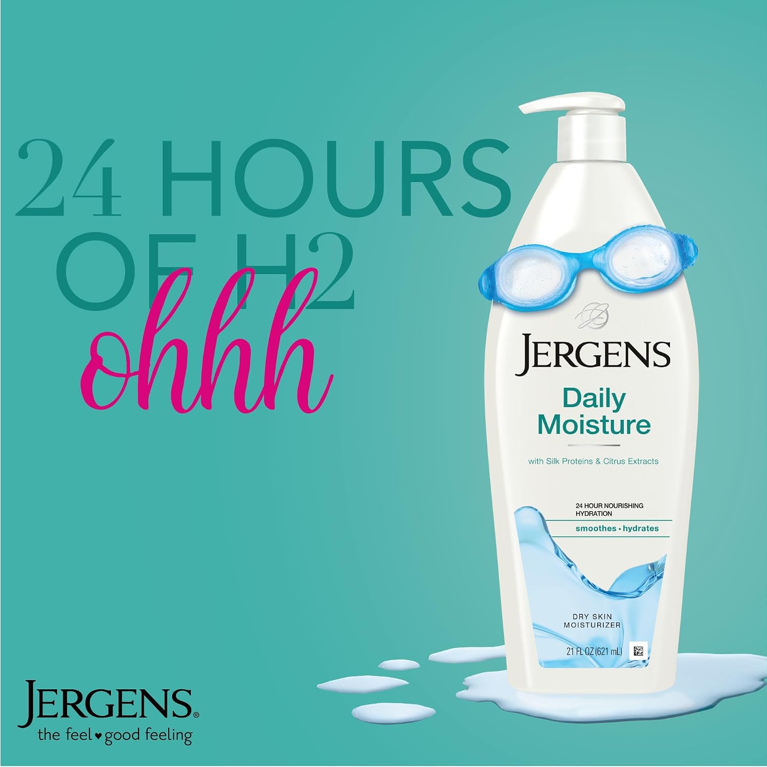 Jergens Soothing Aloe Body Lotion For Dry Skin, Moisturizer, 21 fl oz | Cucumber Extract, Hydralucence Blend, Smooths Texture, Enhances Radiance, Long-Lasting Moisture