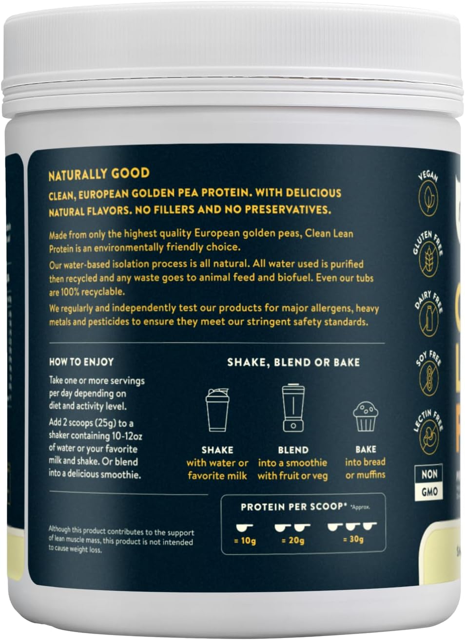 Nuzest Clean Lean Protein - Vegan Pea Protein Powder Rich Chocolate 1.1 lb | 20 Servings with 18g Protein Plant Based Protein Powder, Only 4 Ingredients, Dairy Free, Gluten Free, GMO Free, Protein Shake