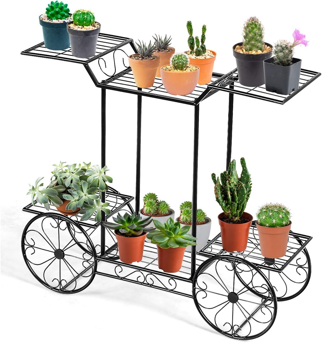 GIANTEX 6-Tier Plant Stand Indoor Flower Pot Holder, Metal Display Shelf
