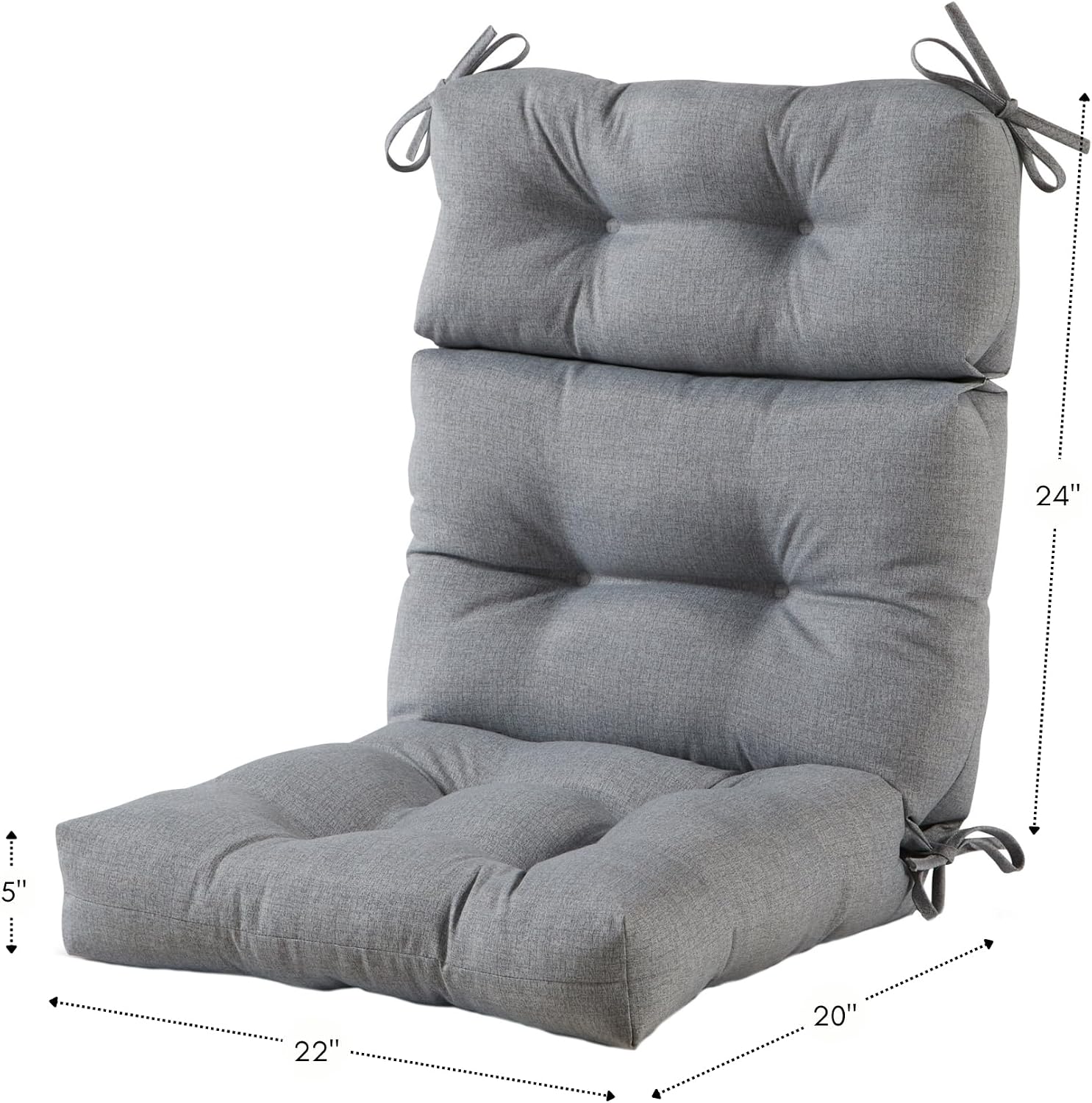 Greendale Home Fashions Outdoor 44x22-inch High Back Chair Cushions (Set of 2), Cement