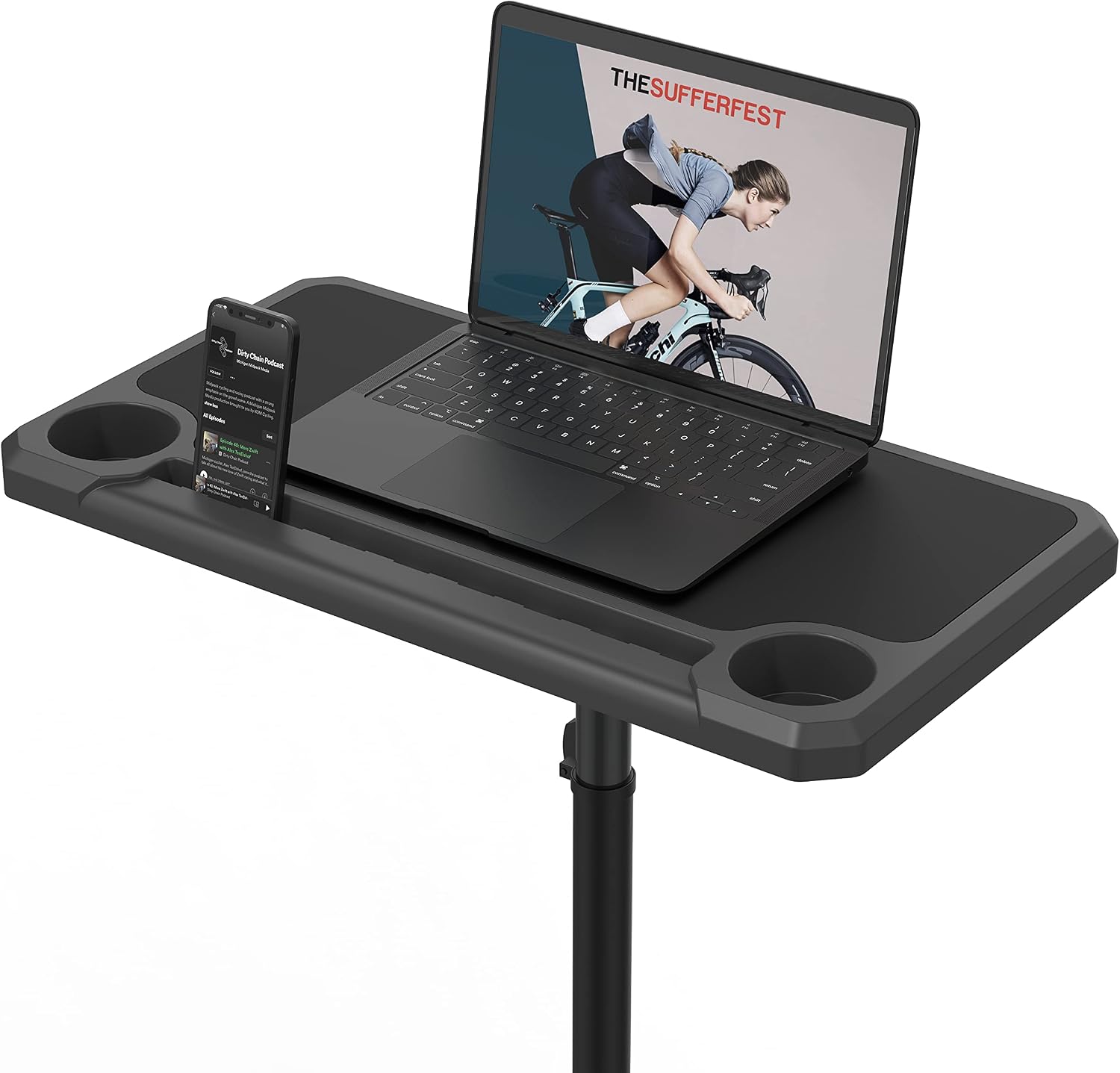 KOM Cycling Media Display - Indoor Cycling Desk for Bicycle Trainer - Bike Desk Creates Rad Indoor Cycling Pain Cave - Perfect for Displaying Zwift