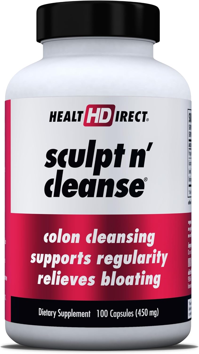 HEALTH DIRECT Sculpt n' Cleanse Herbal Colon and Gut Cleanse, 100 Capsules | Vegan herbal capsules formulated to support digestive health, regularity and gentle daily cleansing.