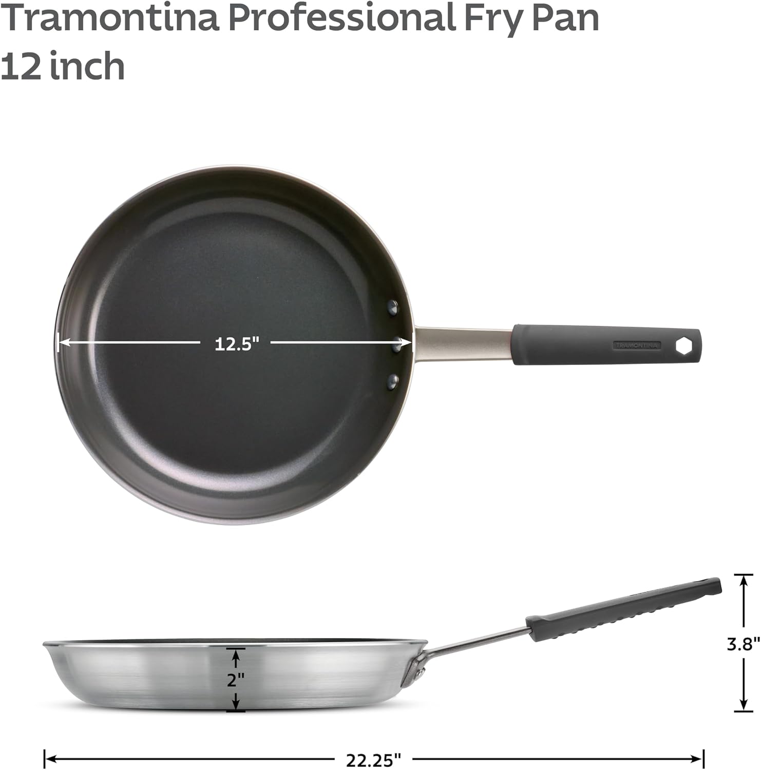 Tramontina Professional 8-Inch Non Stick Small Frying Pan | Heavy-Gauge Aluminum Skillet with Reinforced Nonstick Coating, Red Handle, Dishwasher and Oven Safe, Made in Brazil