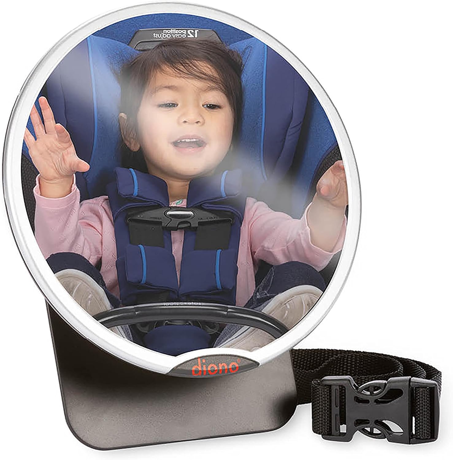 Diono Easy View Pack of 2 Baby Car Mirrors, Safety Car Seat Mirror for Rear Facing Infant, Fully Adjustable with 360 Rotation, Wide Crystal Clear View