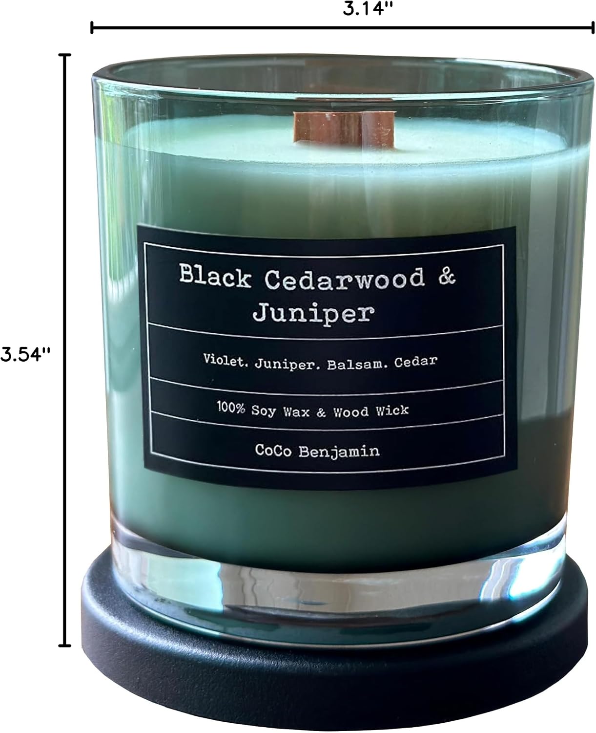 100% Natural Soy Wax Candle by CoCo Benjamin - Highly Scented & Hand-Poured Luxury Candle ((Majestic Balsam Fir Trees) - Clean Burning Cotton Wick