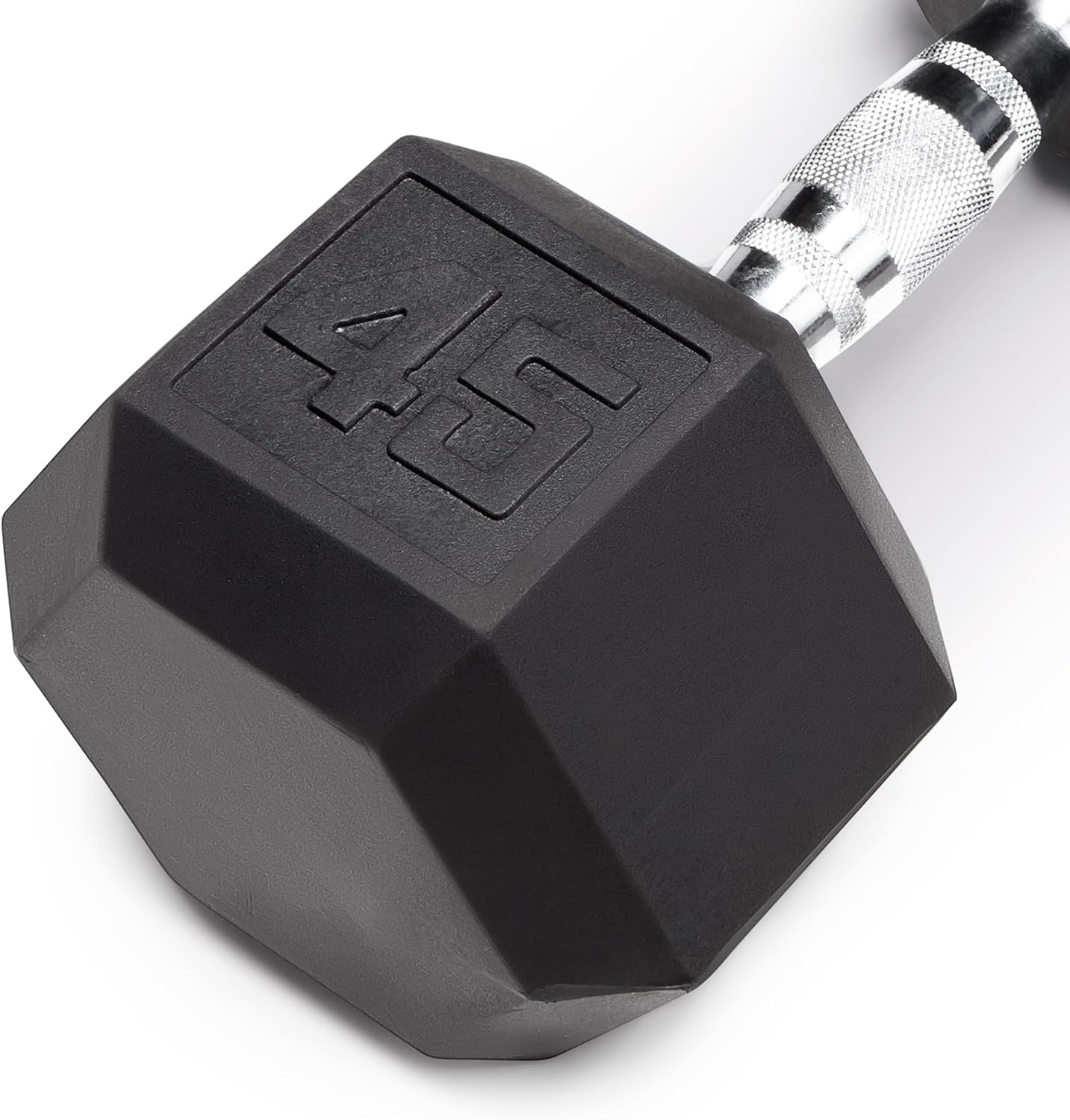 Marcy Classic Rubber Hex Dumbbell with Knurled Grip for Strength Training and Bodybuilding, 5lb - 50lb Single Dumbbell for Exercise & Fitness, Sold Individually