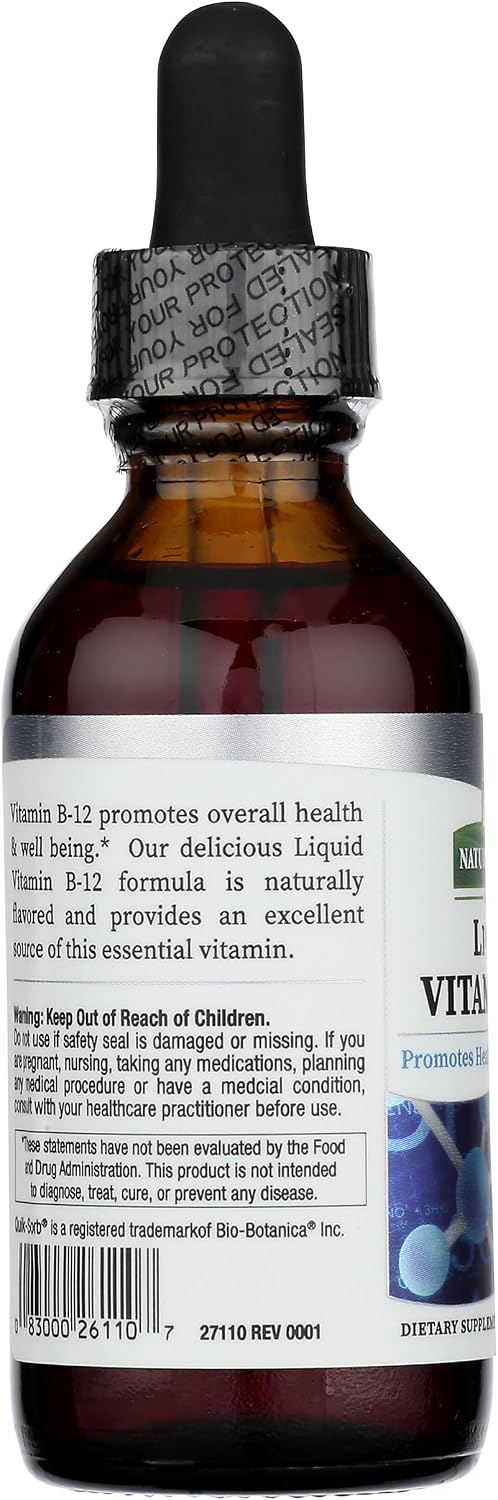 Nature's Answer Liquid Vitamin B-12 | Promotes Healthy Nerve Function & Energy Levels | Naturally Flavored & Gluten-Free 2oz