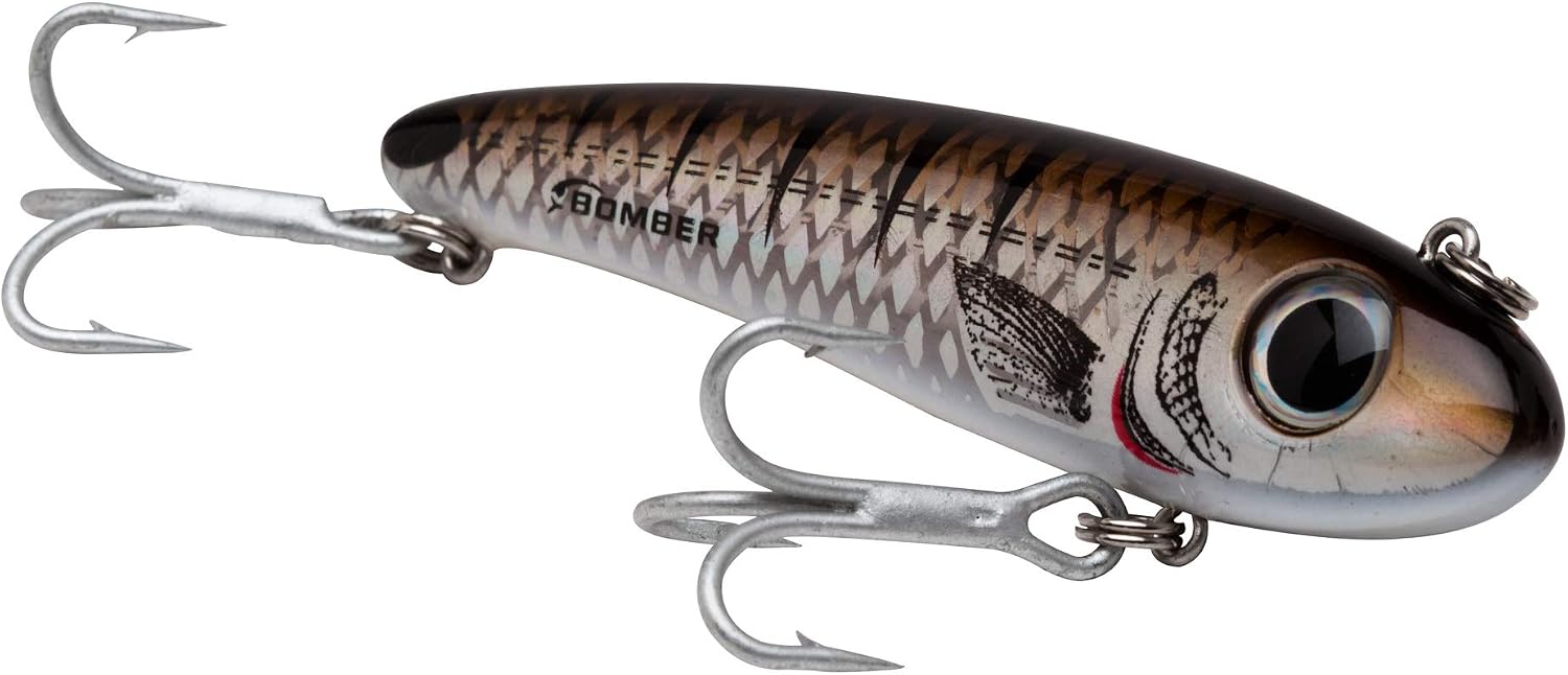 Bomber Lures Mullet Slow-Sinking Twitch / Walking Saltwater Fishing Lure - Excellent for Speckled Trout, Redfish, Stripers and More, 3 1/2 Inch, 5/8 Ounce