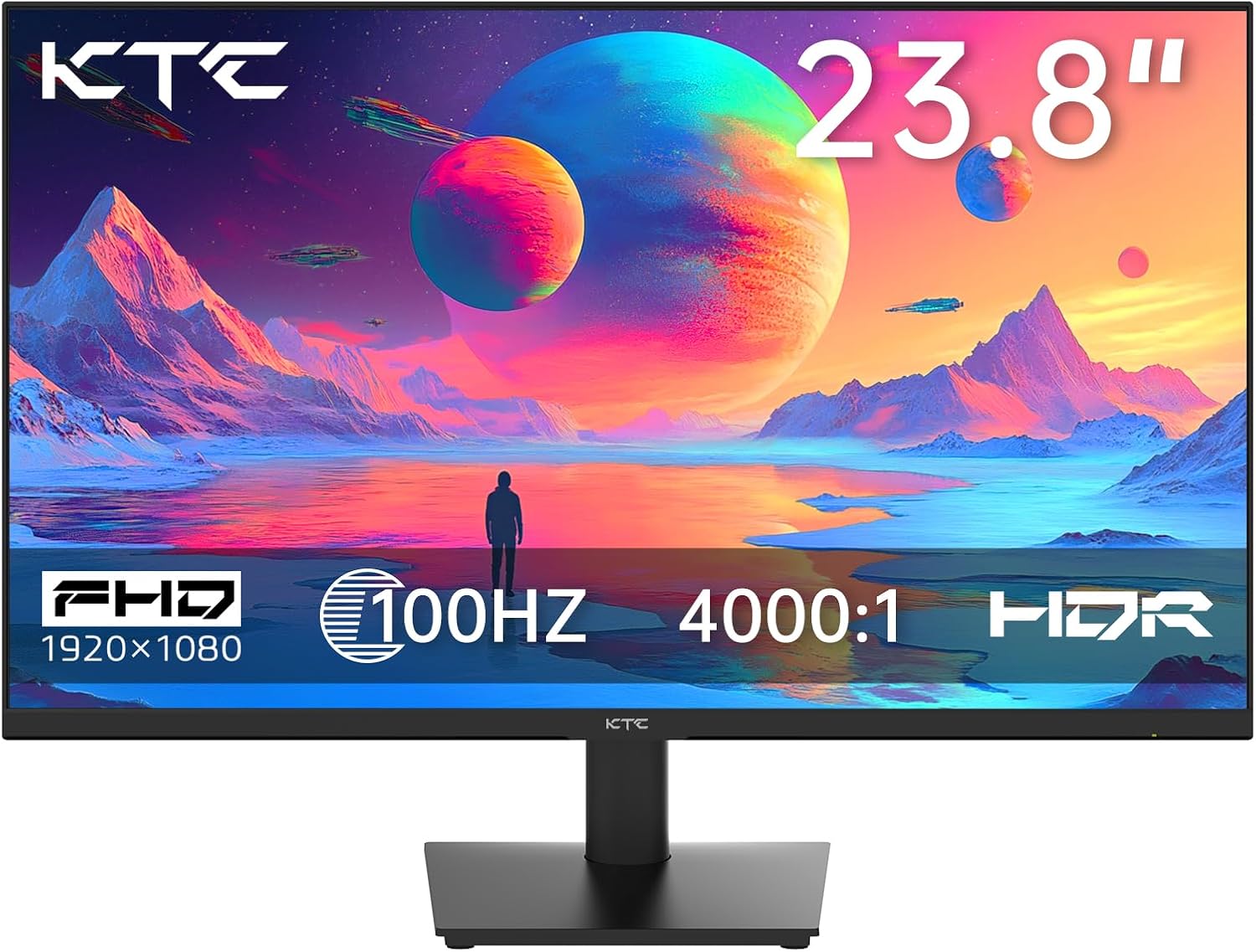KTC 24.5 Inch Gaming Monitor, 180Hz OC 200Hz Monitor FHD, Fast IPS, H25T7 | 1080P Monitors 1ms, 128% sRGB HDR10, Adaptive Sync, HDMI DP, VESA Tilt Adjustable for Xbox PS5 Switch, HDMI Cable Inc.