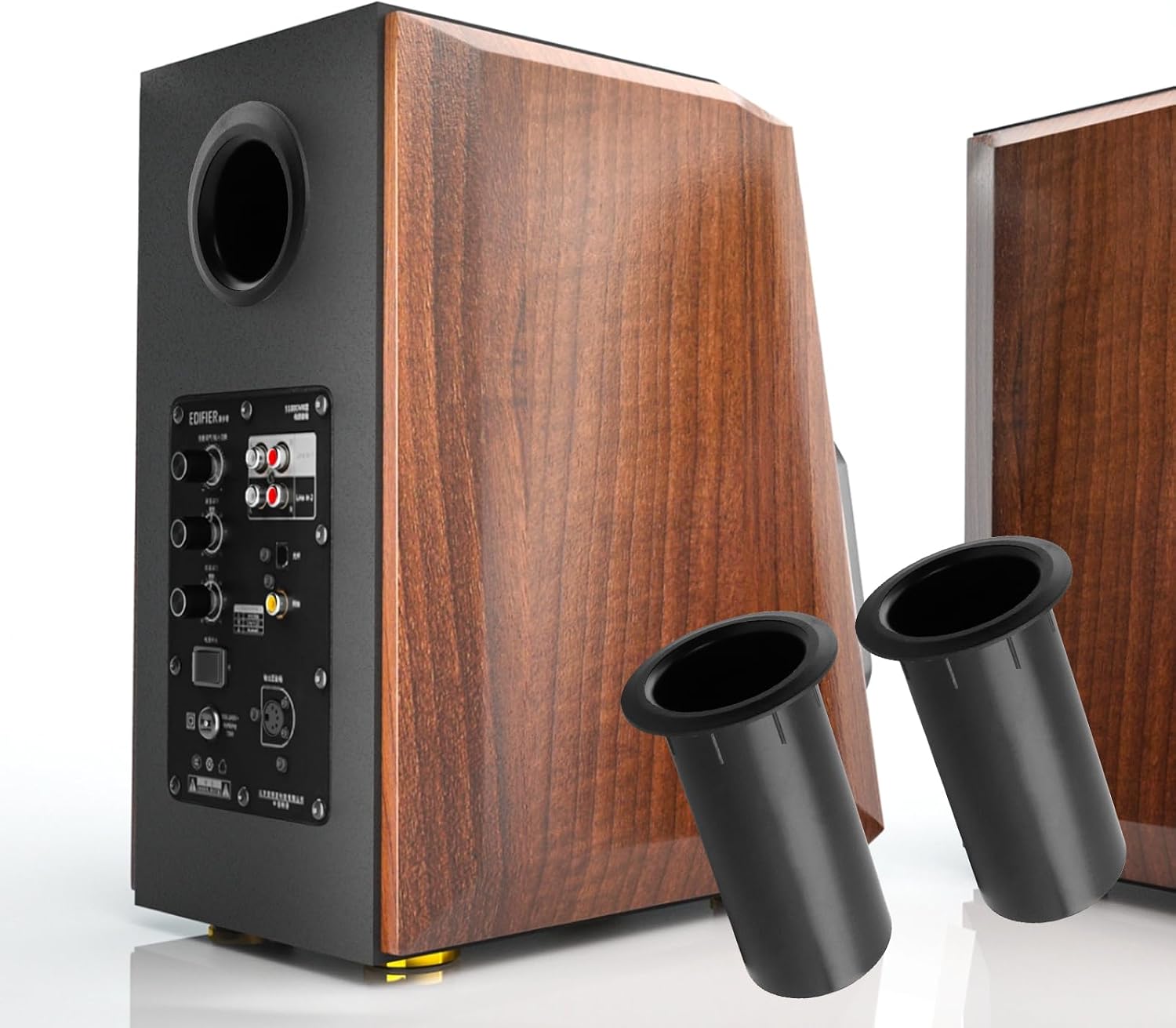 T Tulead 4.72"x2.68" ABS Speaker Port Tubes 2-Inch Installation Dia 4PCS | Speaker Cabinet Port Tube, Black Bass Air Ports