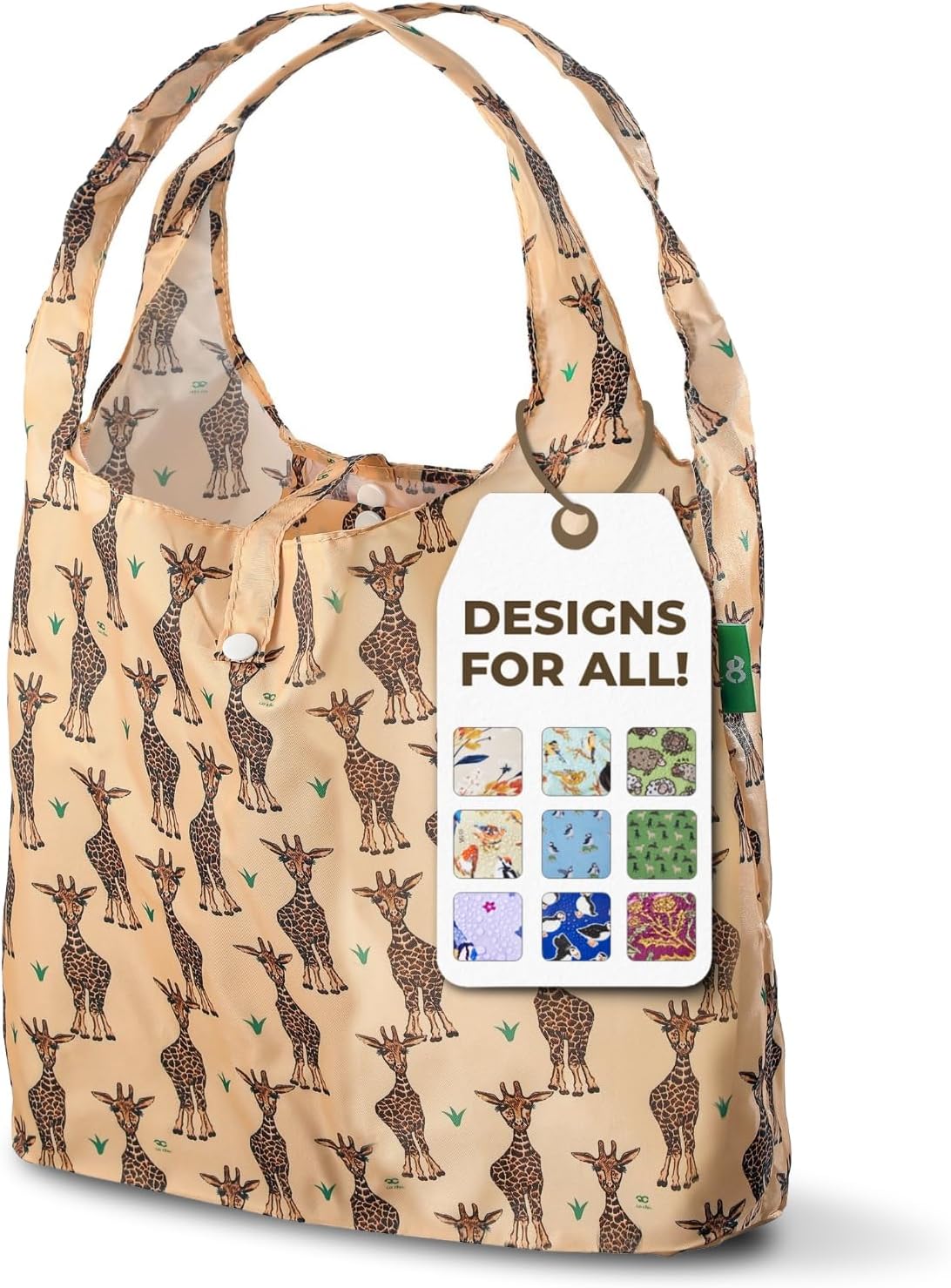 ECO CHIC Foldable Reusable Grocery Bags - Lightweight, Recycled & Reusable Shopping Bag - Waterproof Packable Tote