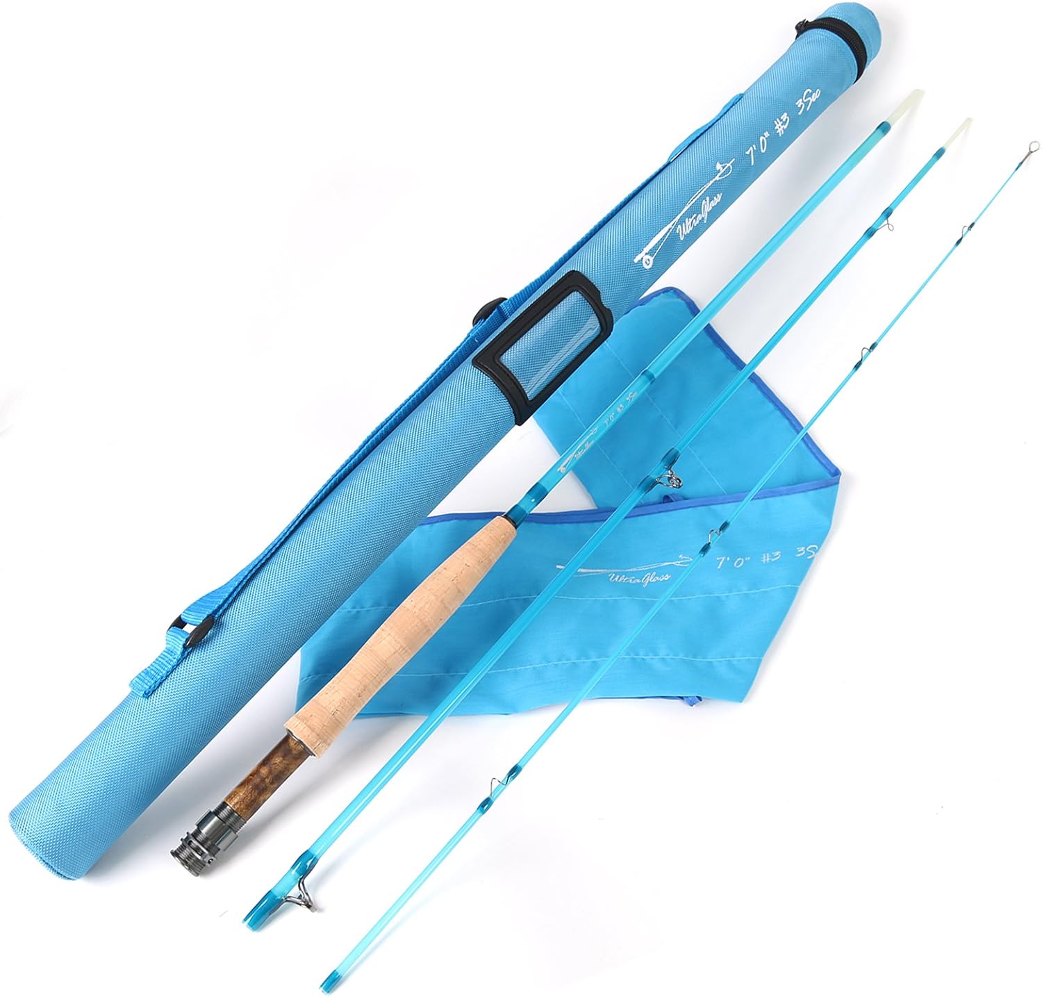 M MAXIMUMCATCH Maxcatch Fiberglass Fly Fishing Rod: 3wt/ 5wt/ 6wt/8wt in Blue,Orange, Purple or Transparent