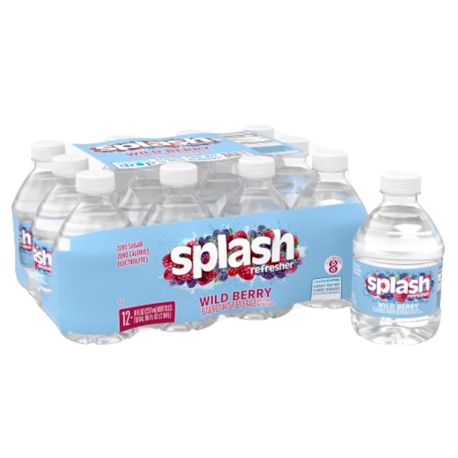 SPLASH REFRESHER Flavored Water Bottles, Mandarin Orange - 6 Pack | Refreshing Flavored Bottled Water with Electrolytes - Zero Sugar & Zero Calories - 16.9 Fl Oz